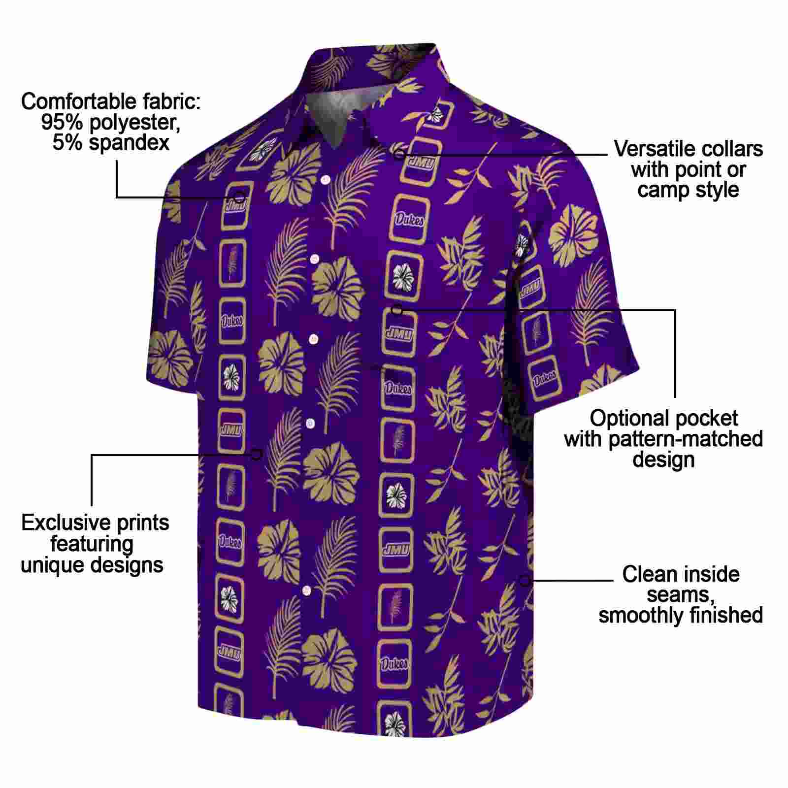 james madison dukes framed floral purple hawaiian shirt new arrival