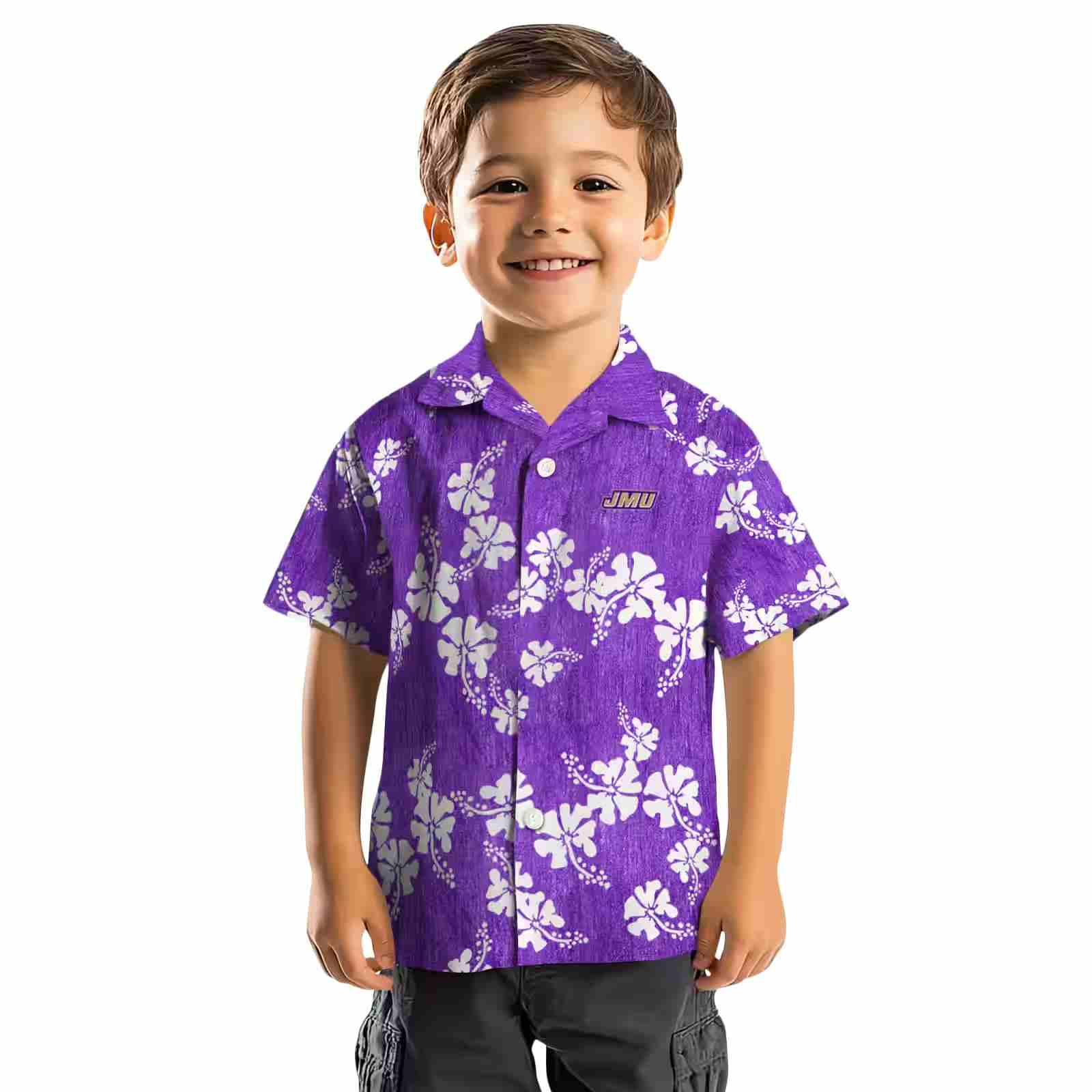 james madison dukes hibiscus clusters purple hawaiian shirt top rated