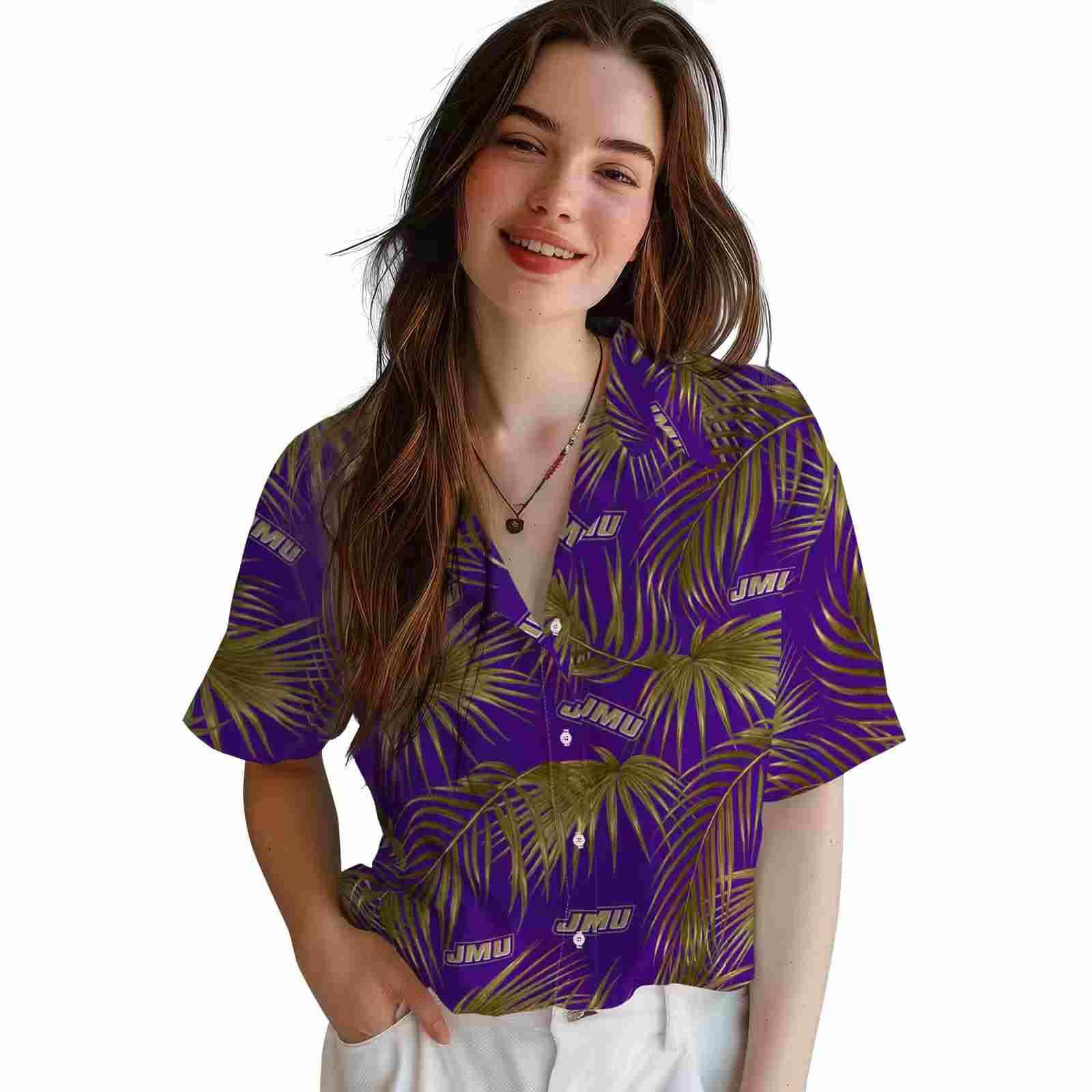 james madison dukes leafy palms purple hawaiian shirt latest model