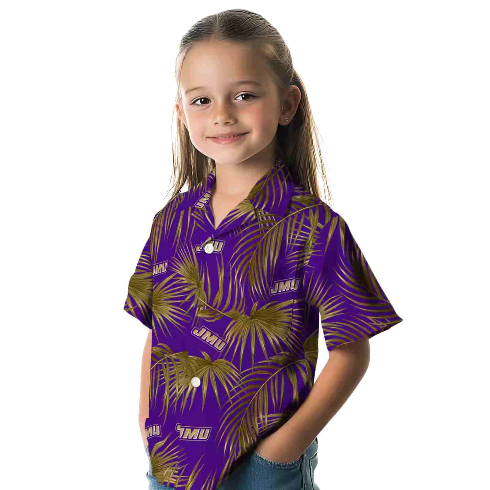 james madison dukes leafy palms purple hawaiian shirt premium grade