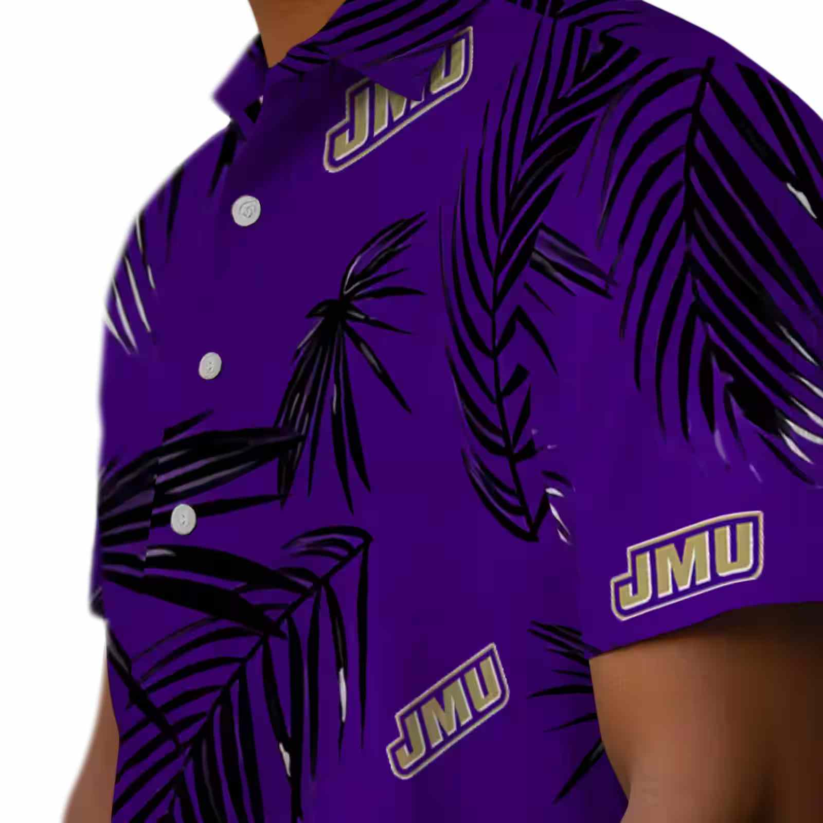 james madison dukes palm leaf purple hawaiian shirt trendy