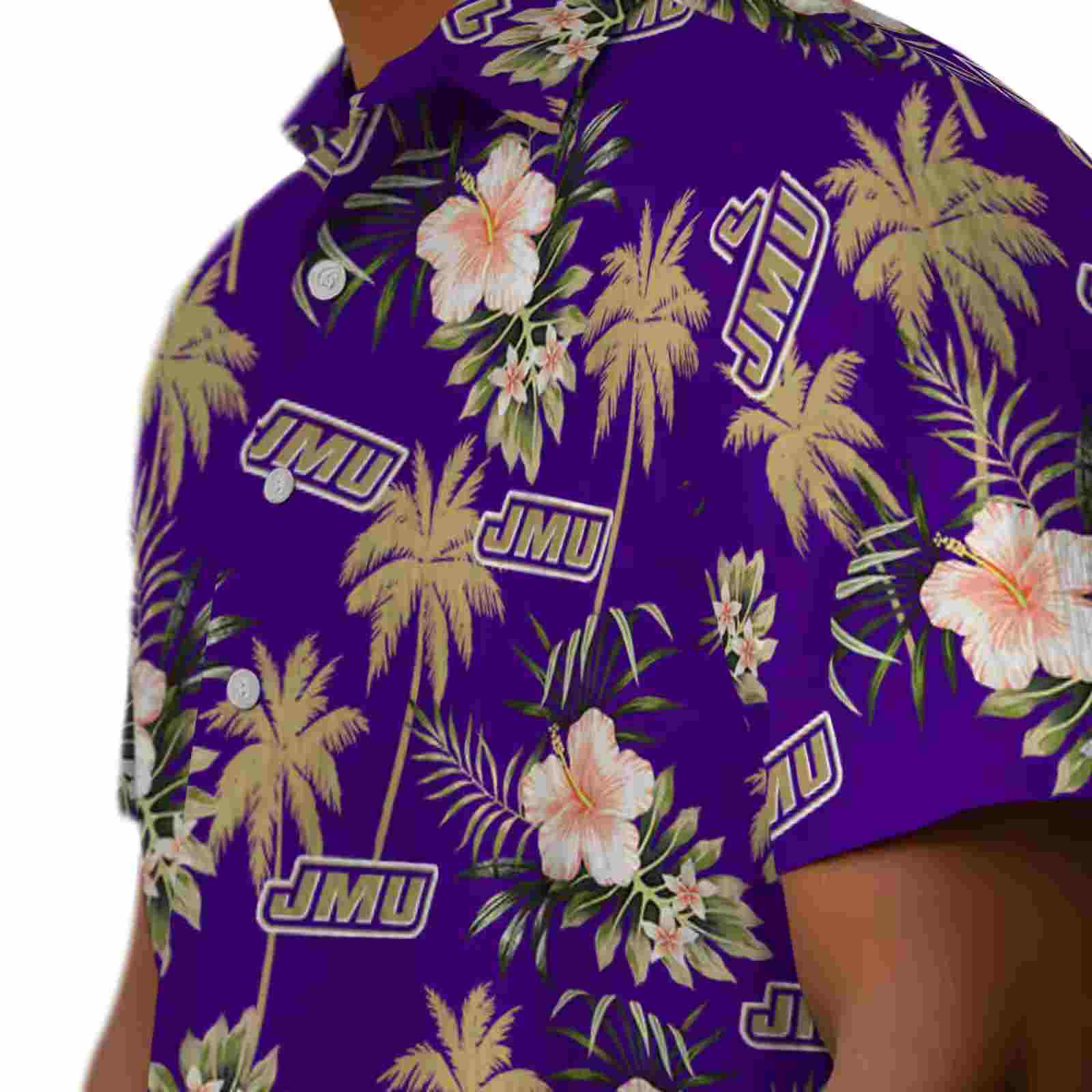 james madison dukes palm tree flower purple hawaiian shirt trendy