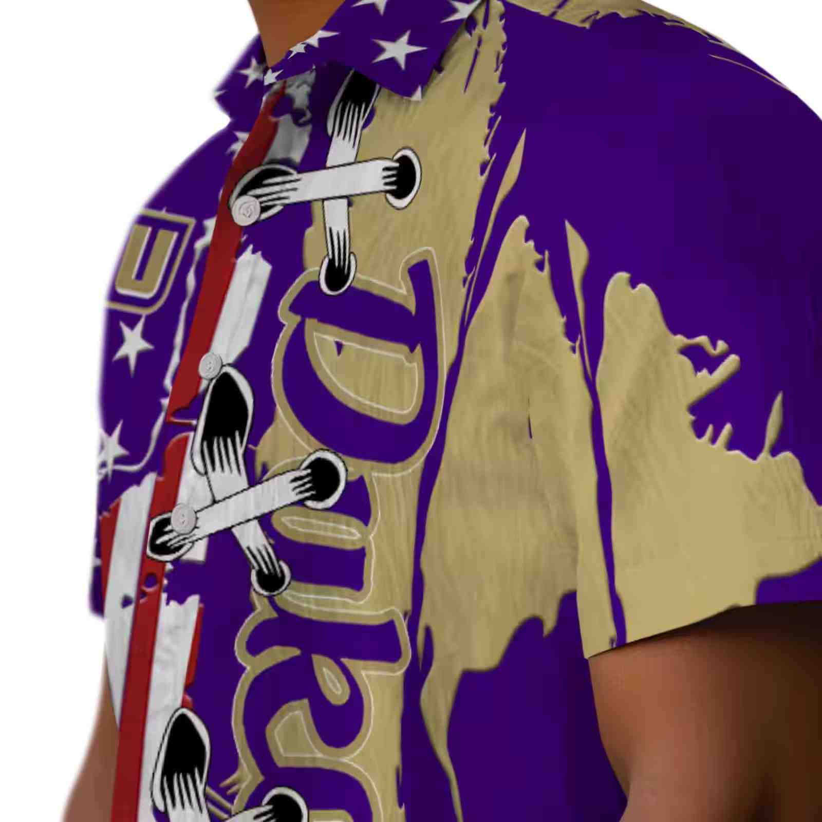 james madison dukes stitched flag purple hawaiian shirt trendy