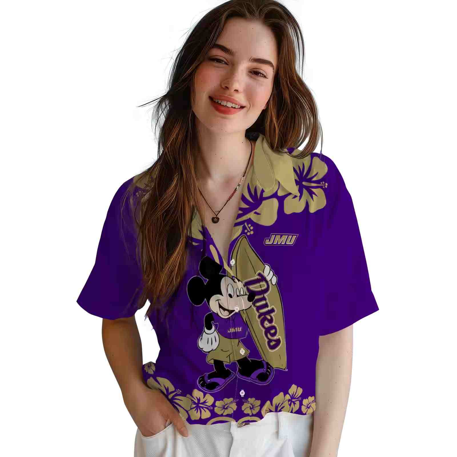 james madison dukes surfing mickey purple hawaiian shirt latest model