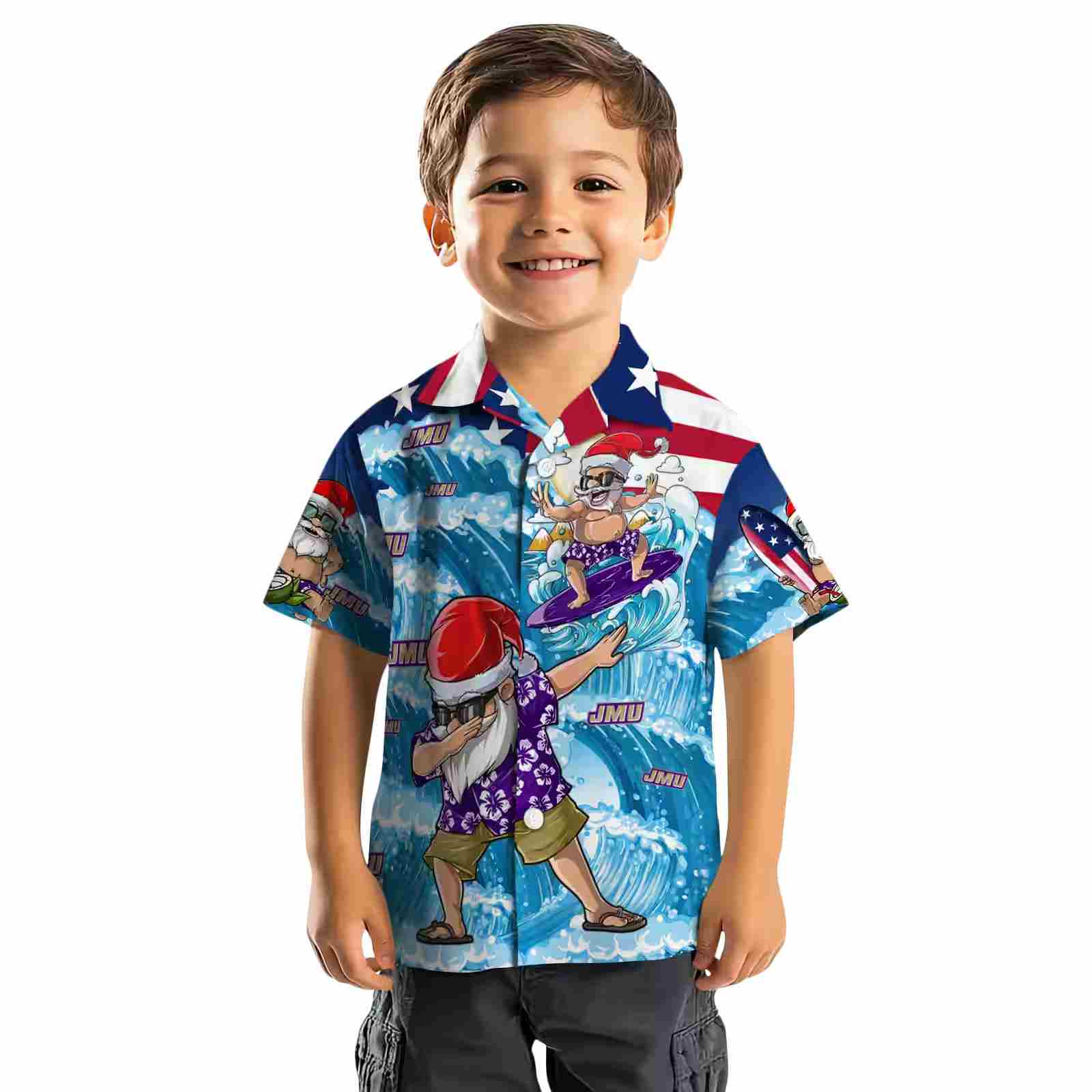 james madison dukes surfing santa blue hawaiian shirt top rated