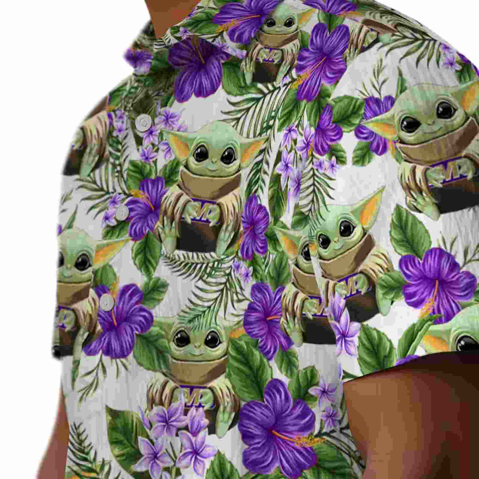 james madison dukes tropical yoda green hawaiian shirt trendy