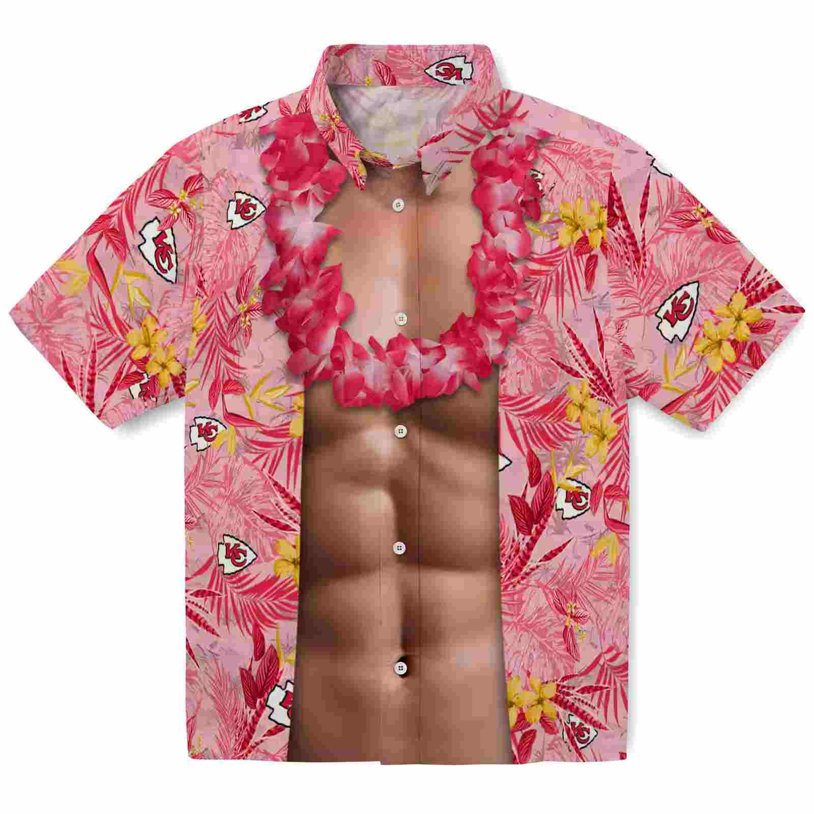 Kansas City Chiefs Chest Illusion Red Hawaiian Shirt