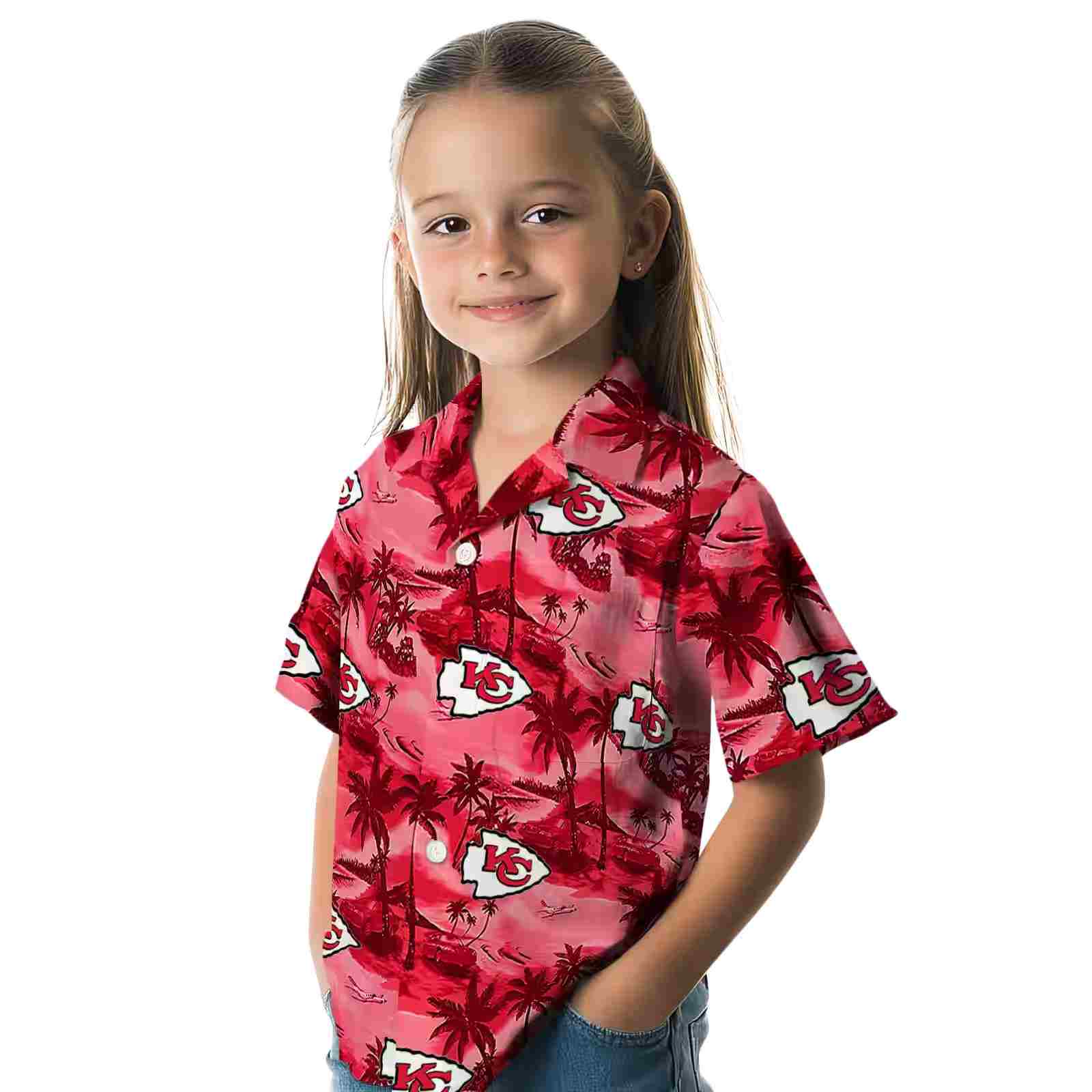 kansas city chiefs coastal palms red hawaiian shirt premium grade