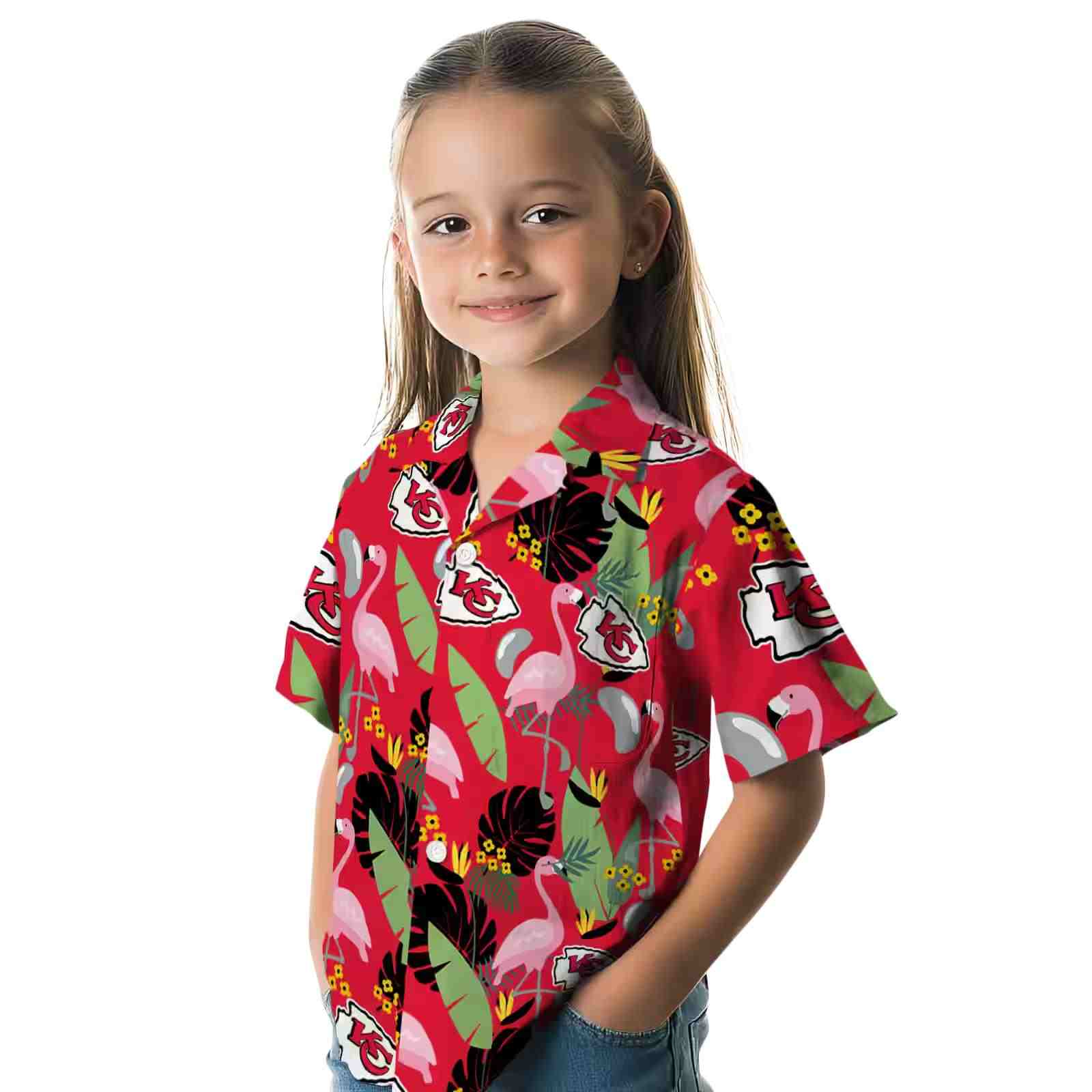 kansas city chiefs flamingo leaves red hawaiian shirt premium grade