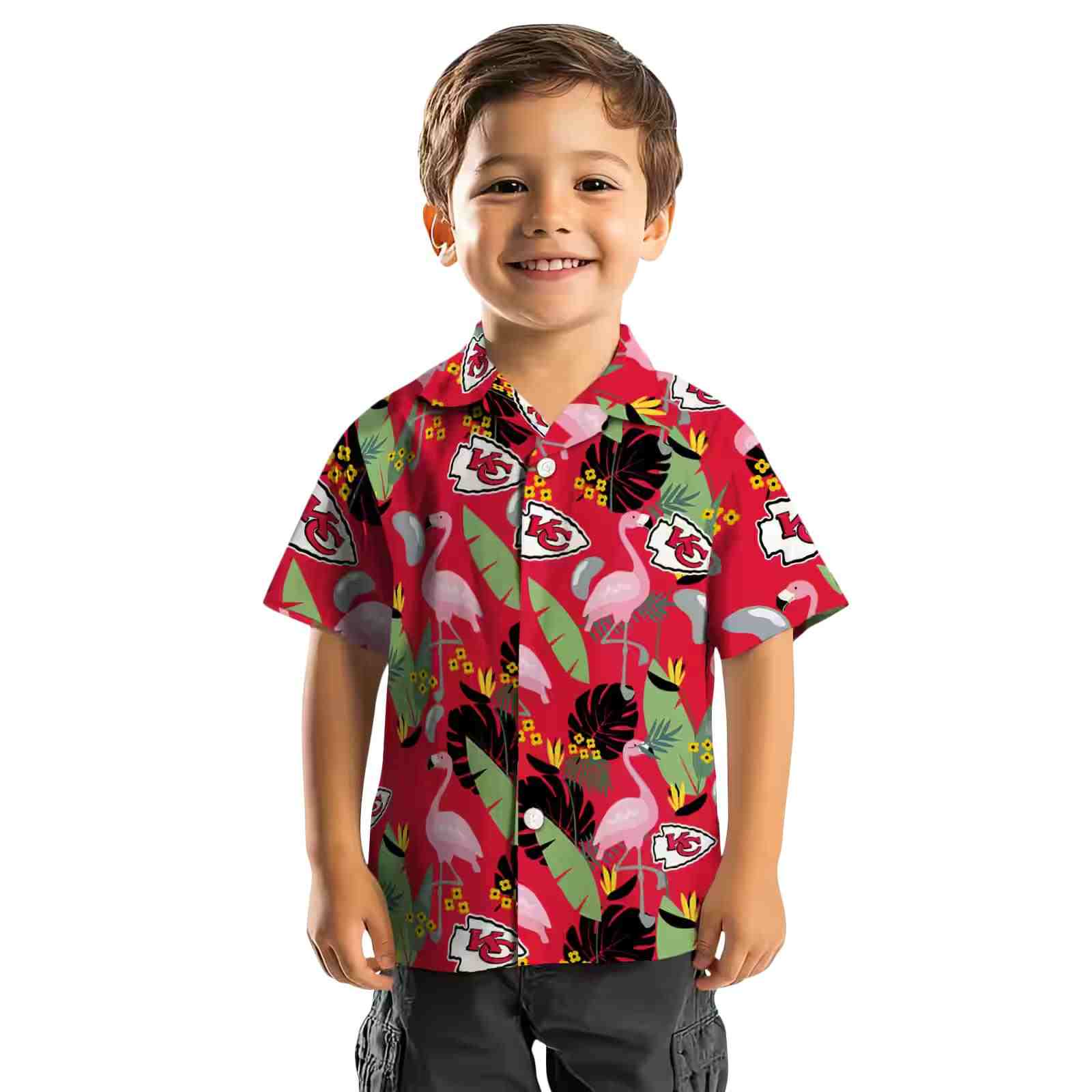 kansas city chiefs flamingo leaves red hawaiian shirt top rated