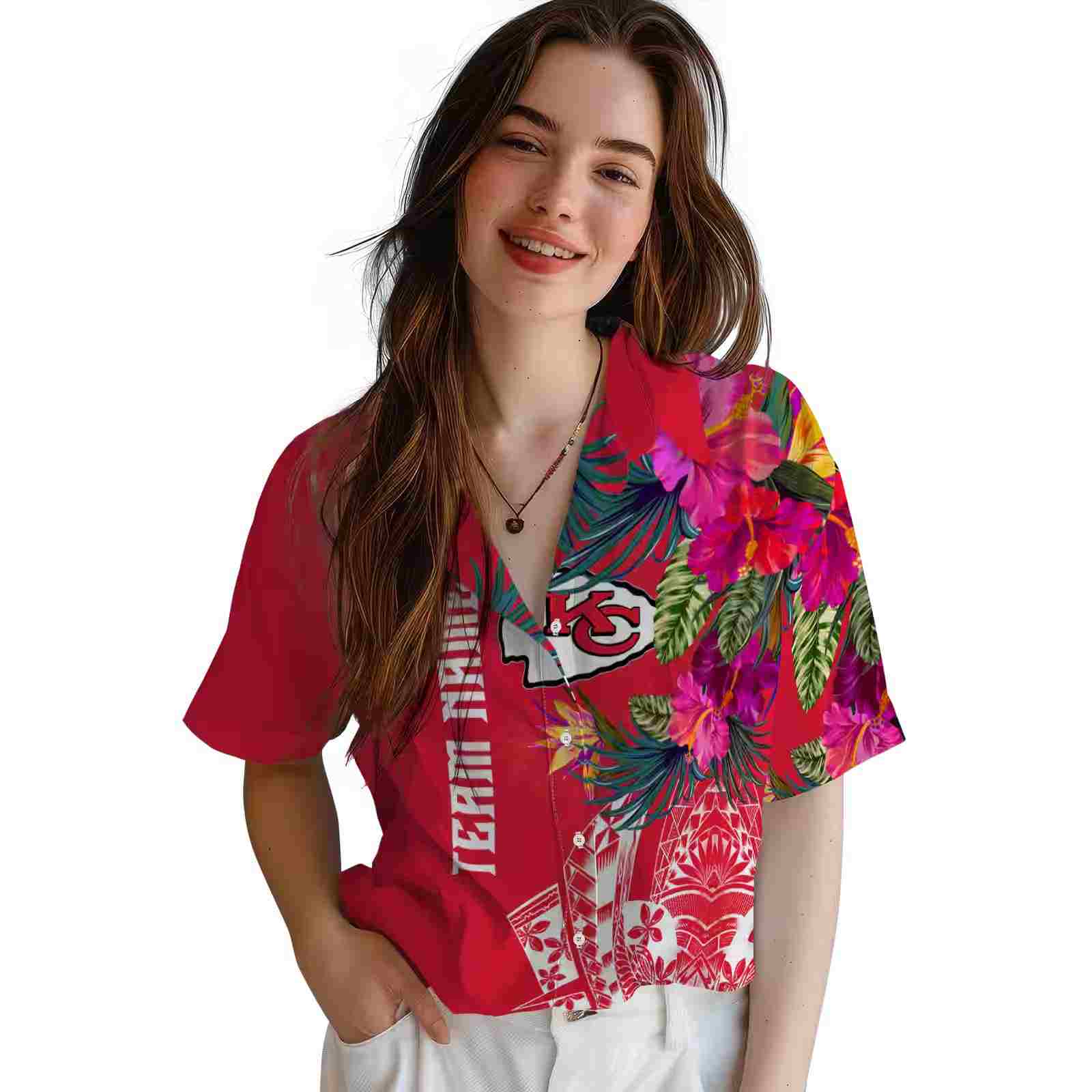 kansas city chiefs floral polynesian red hawaiian shirt latest model