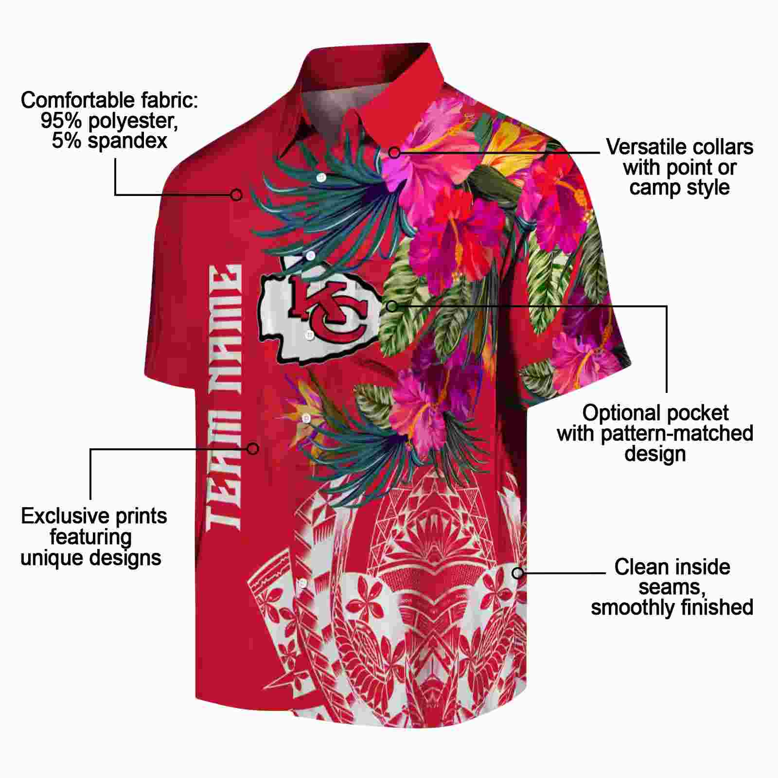 kansas city chiefs floral polynesian red hawaiian shirt new arrival