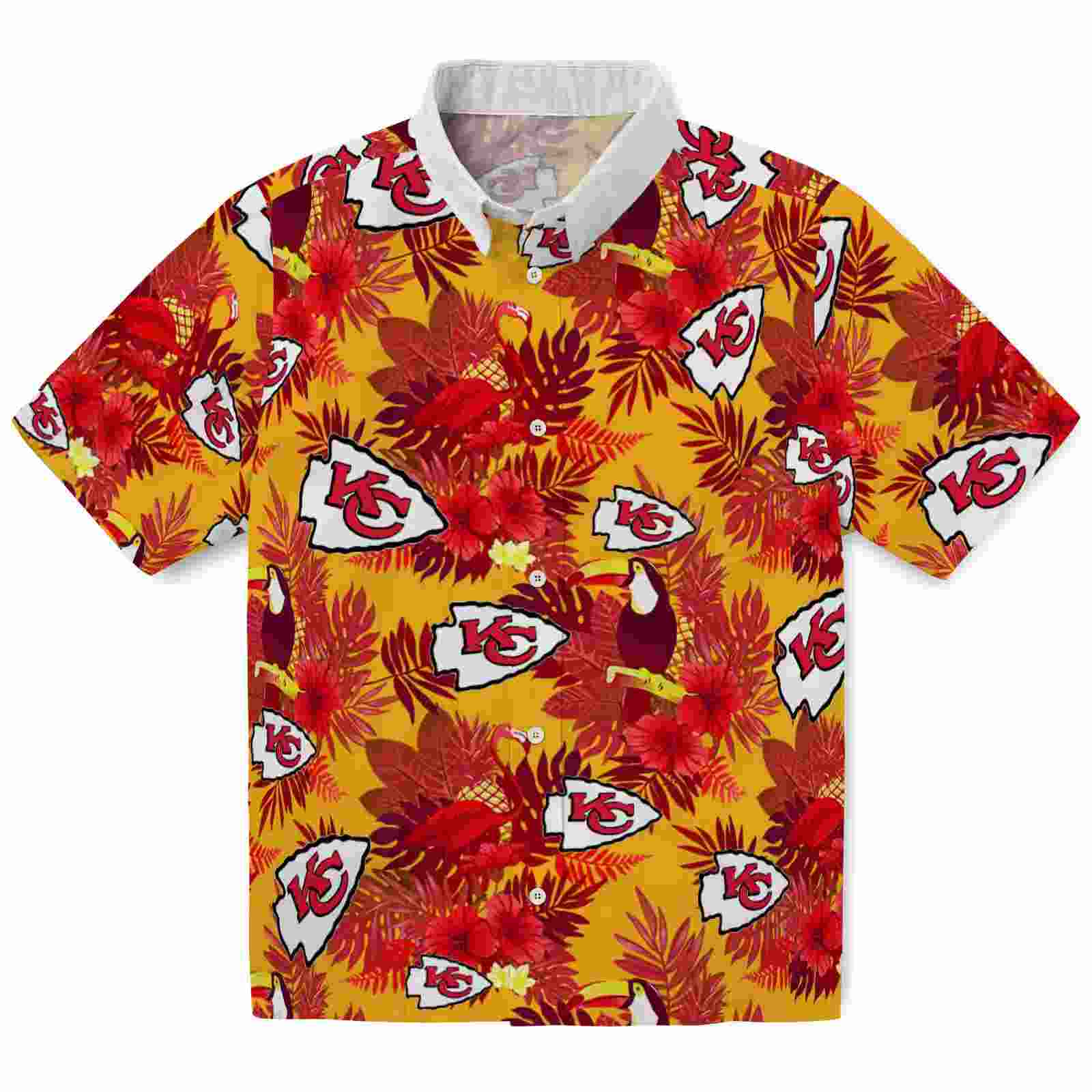 Kansas City Chiefs Floral Toucan Red Hawaiian Shirt