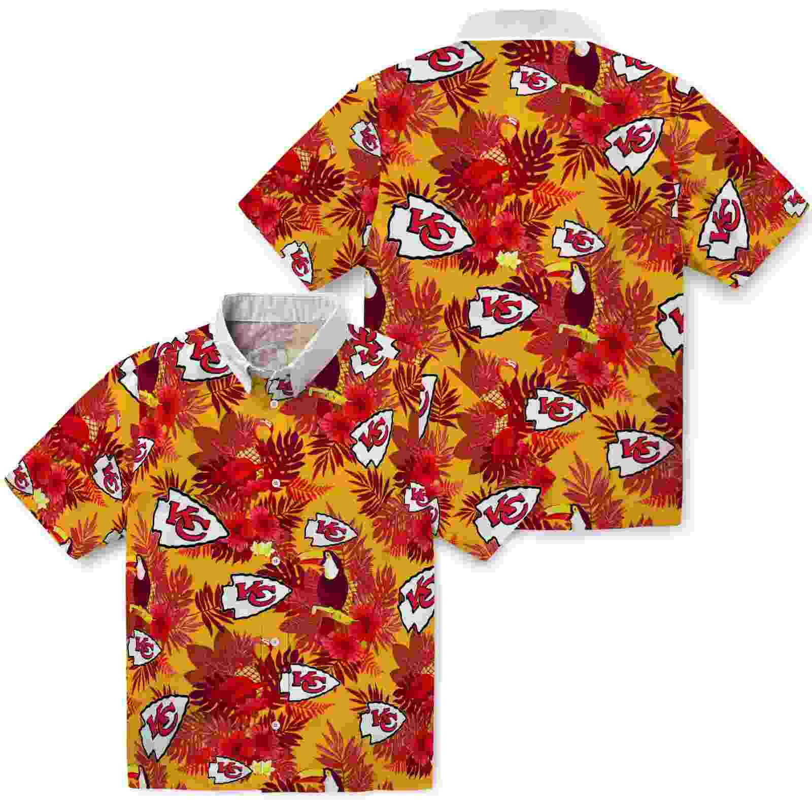 kansas city chiefs floral toucan red hawaiian shirt high quality