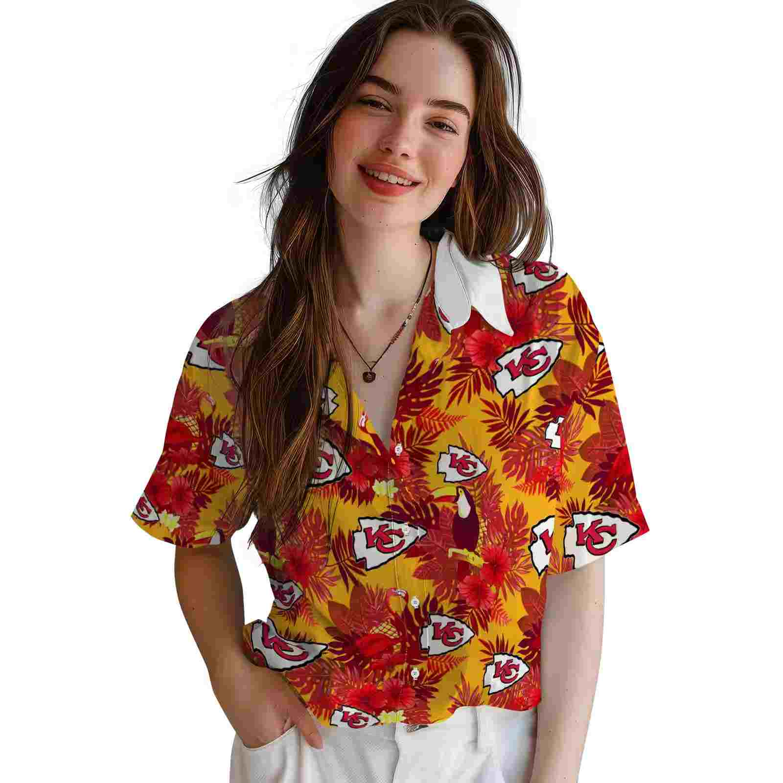 kansas city chiefs floral toucan red hawaiian shirt latest model