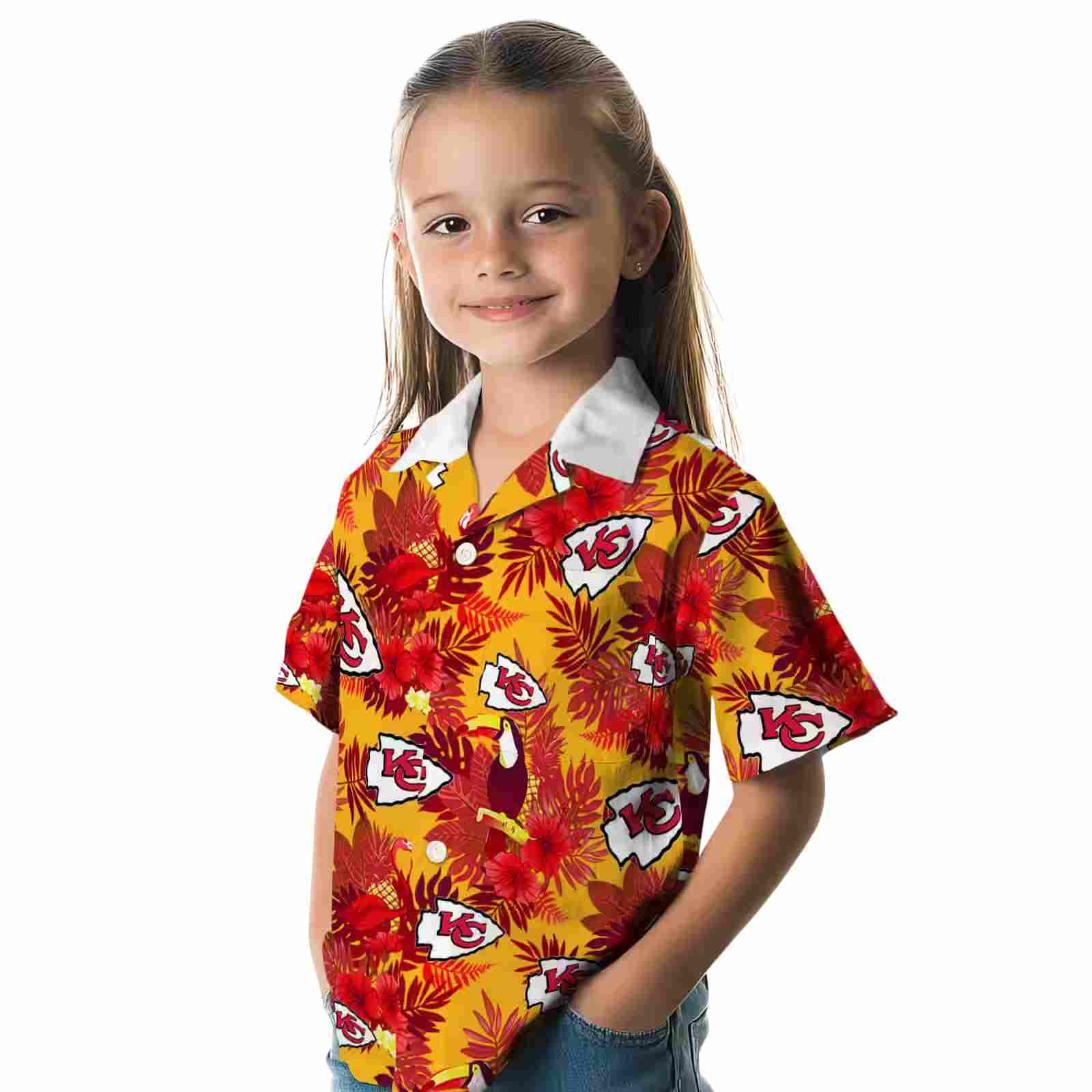 kansas city chiefs floral toucan red hawaiian shirt premium grade