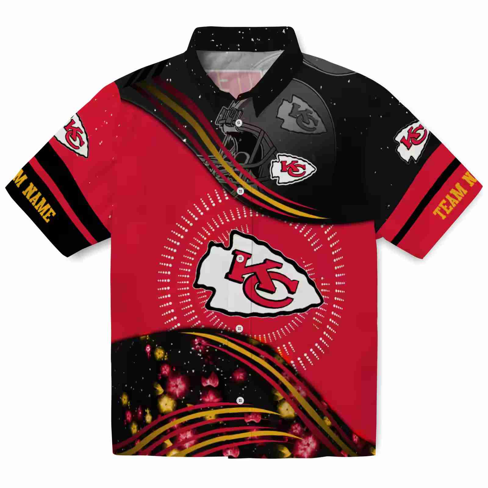 Kansas City Chiefs Football Wave Red Black Hawaiian Shirt