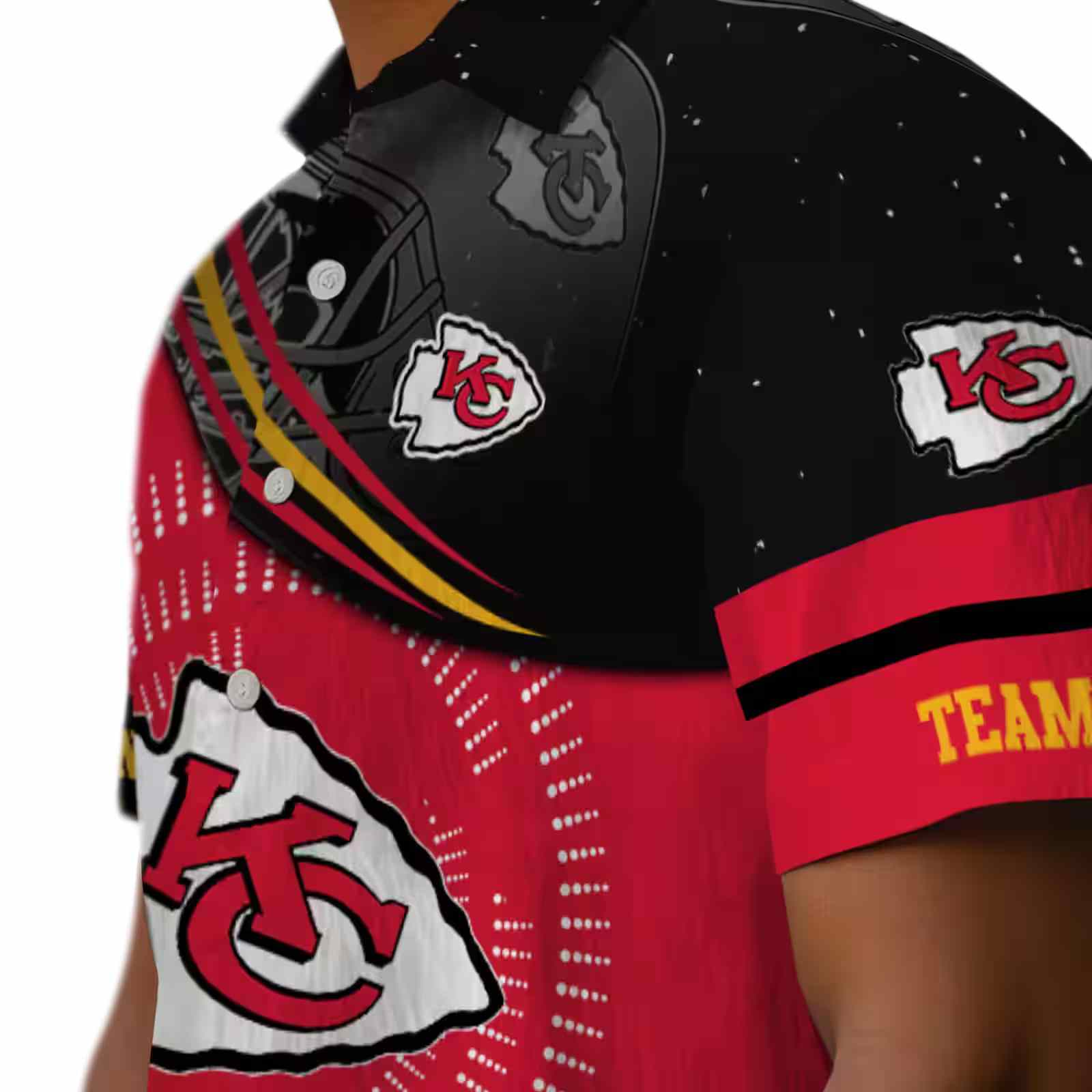 kansas city chiefs football wave red black hawaiian shirt trendy