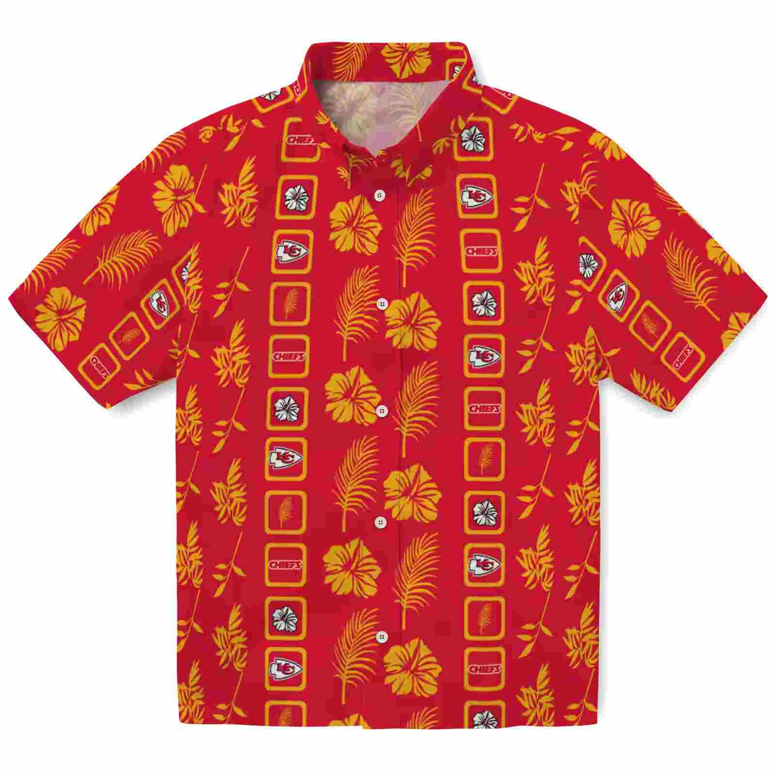 Kansas City Chiefs Framed Floral Red Hawaiian Shirt