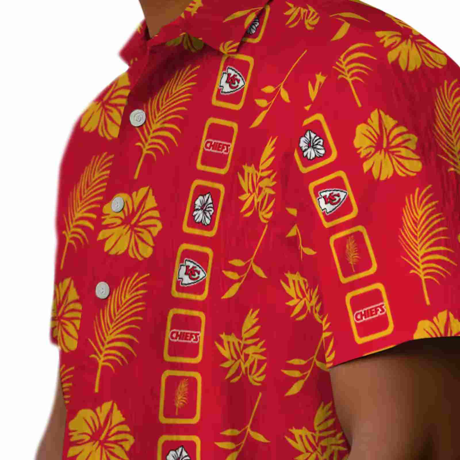 kansas city chiefs framed floral red hawaiian shirt trendy