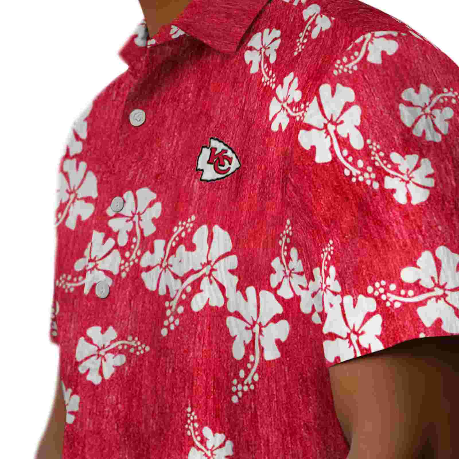 kansas city chiefs hibiscus clusters red hawaiian shirt trendy