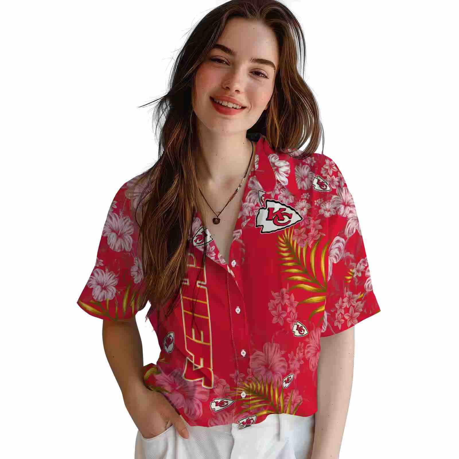 kansas city chiefs hibiscus print red hawaiian shirt latest model