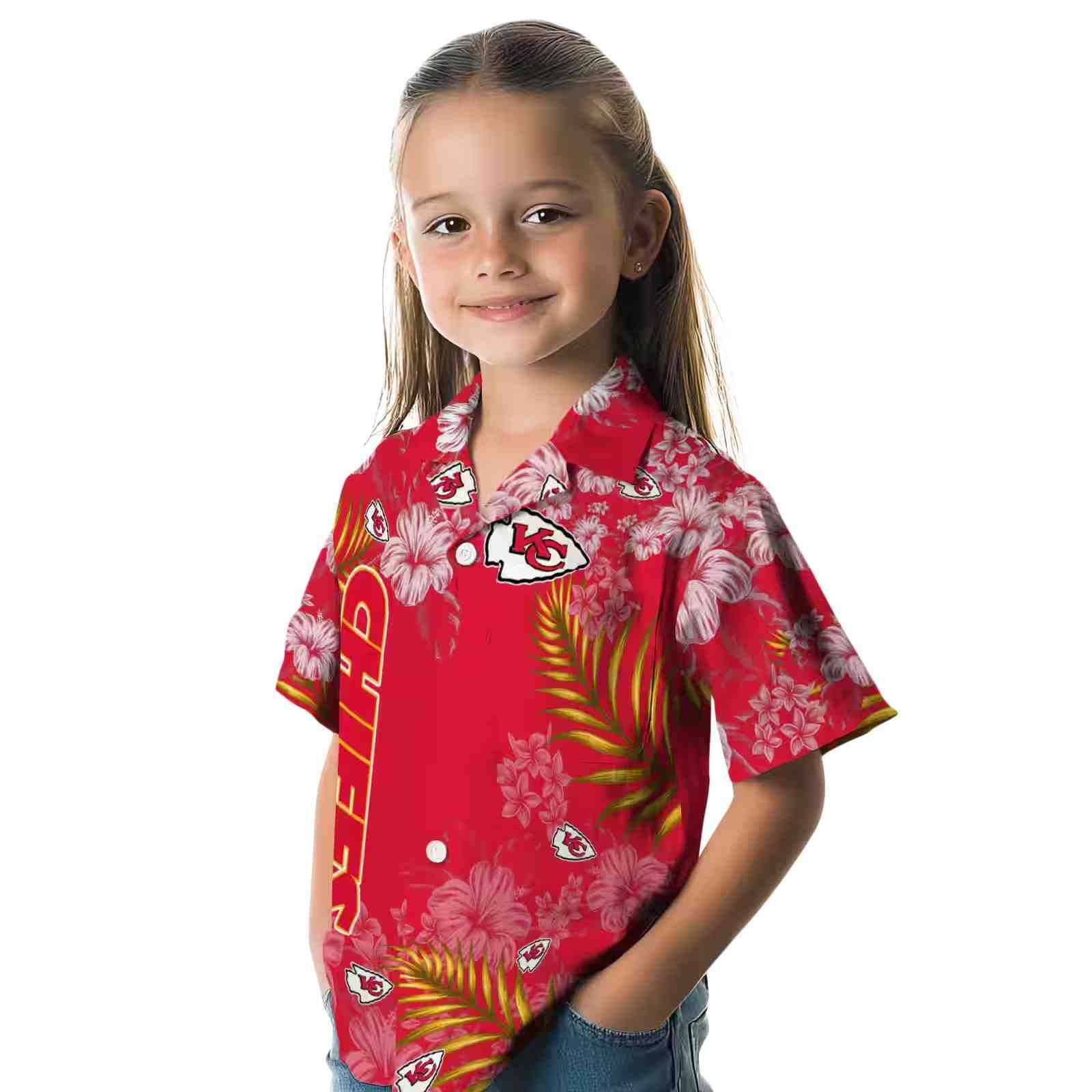 kansas city chiefs hibiscus print red hawaiian shirt premium grade