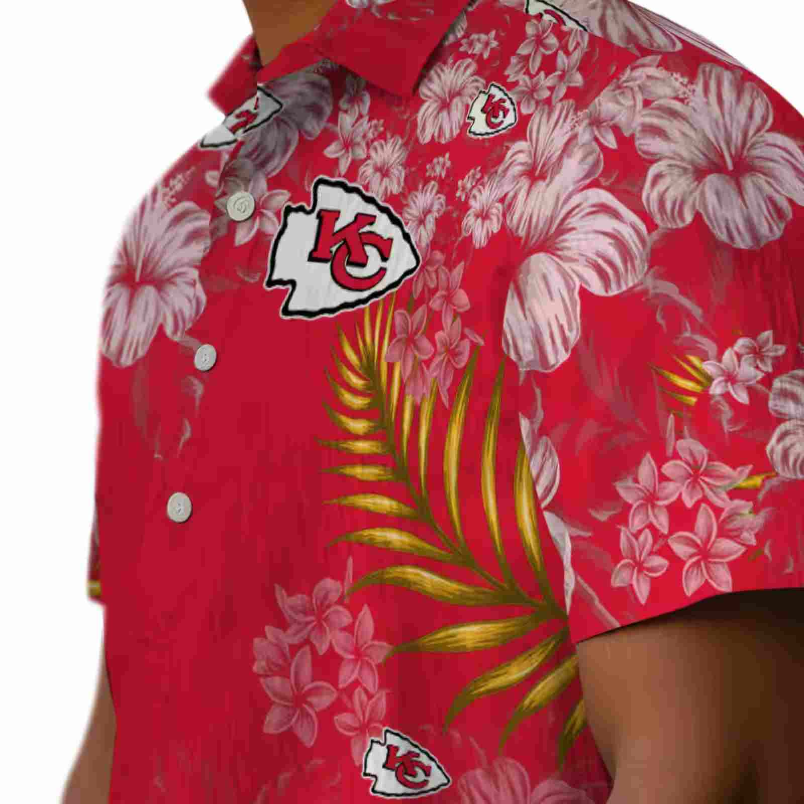 kansas city chiefs hibiscus print red hawaiian shirt trendy