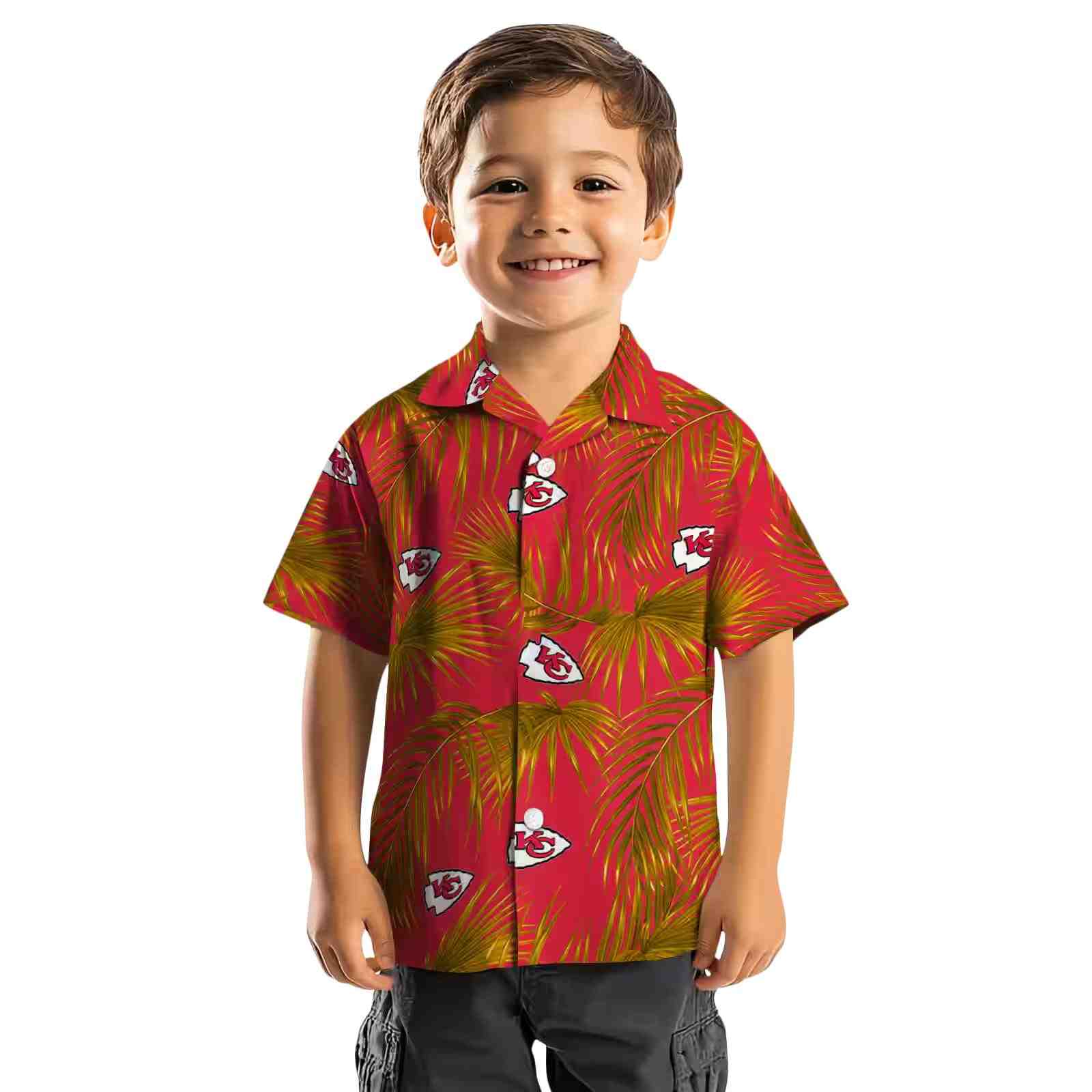 kansas city chiefs leafy palms red hawaiian shirt top rated