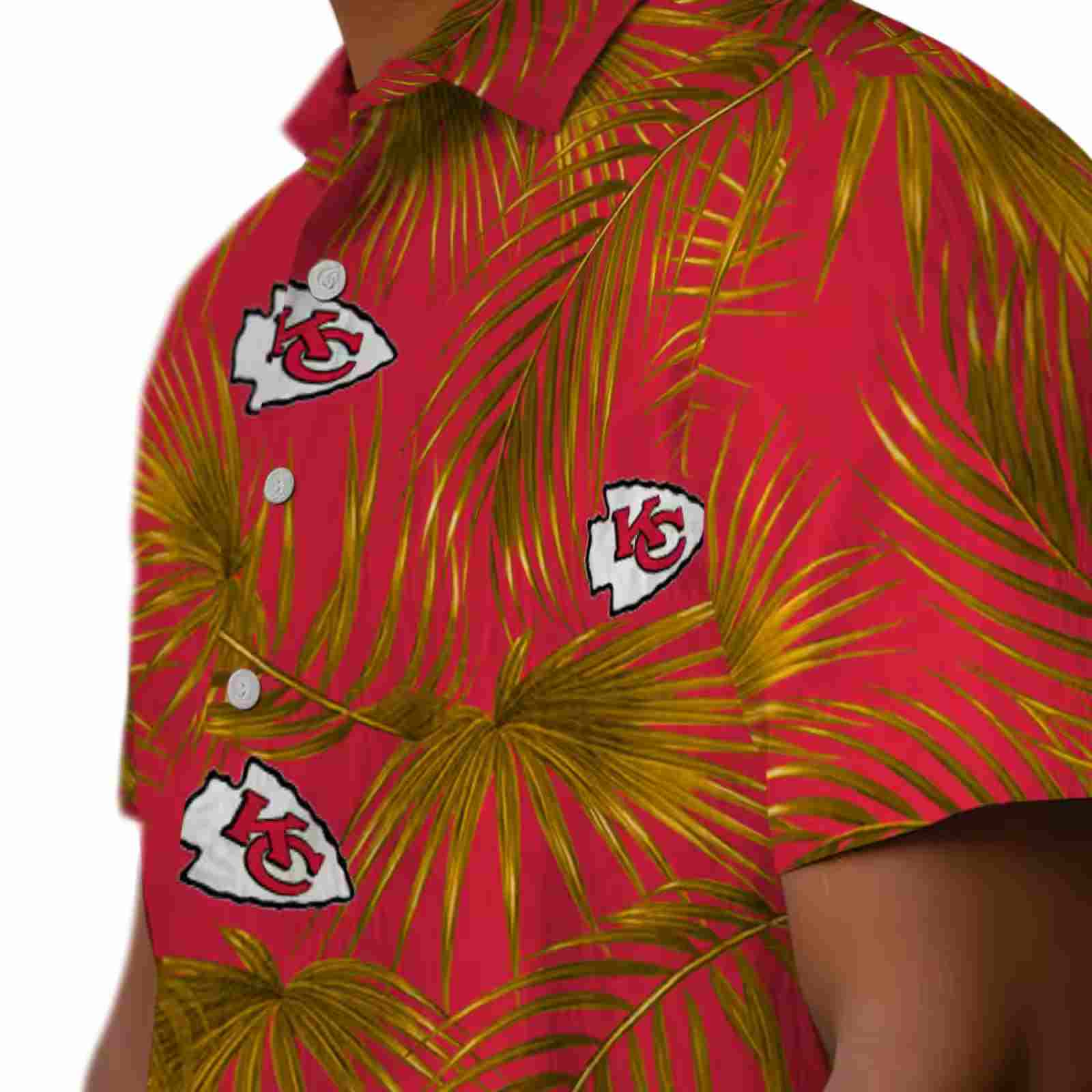 kansas city chiefs leafy palms red hawaiian shirt trendy