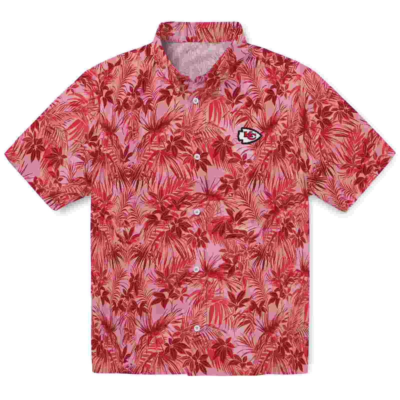 Kansas City Chiefs Leafy Pattern Red Hawaiian Shirt