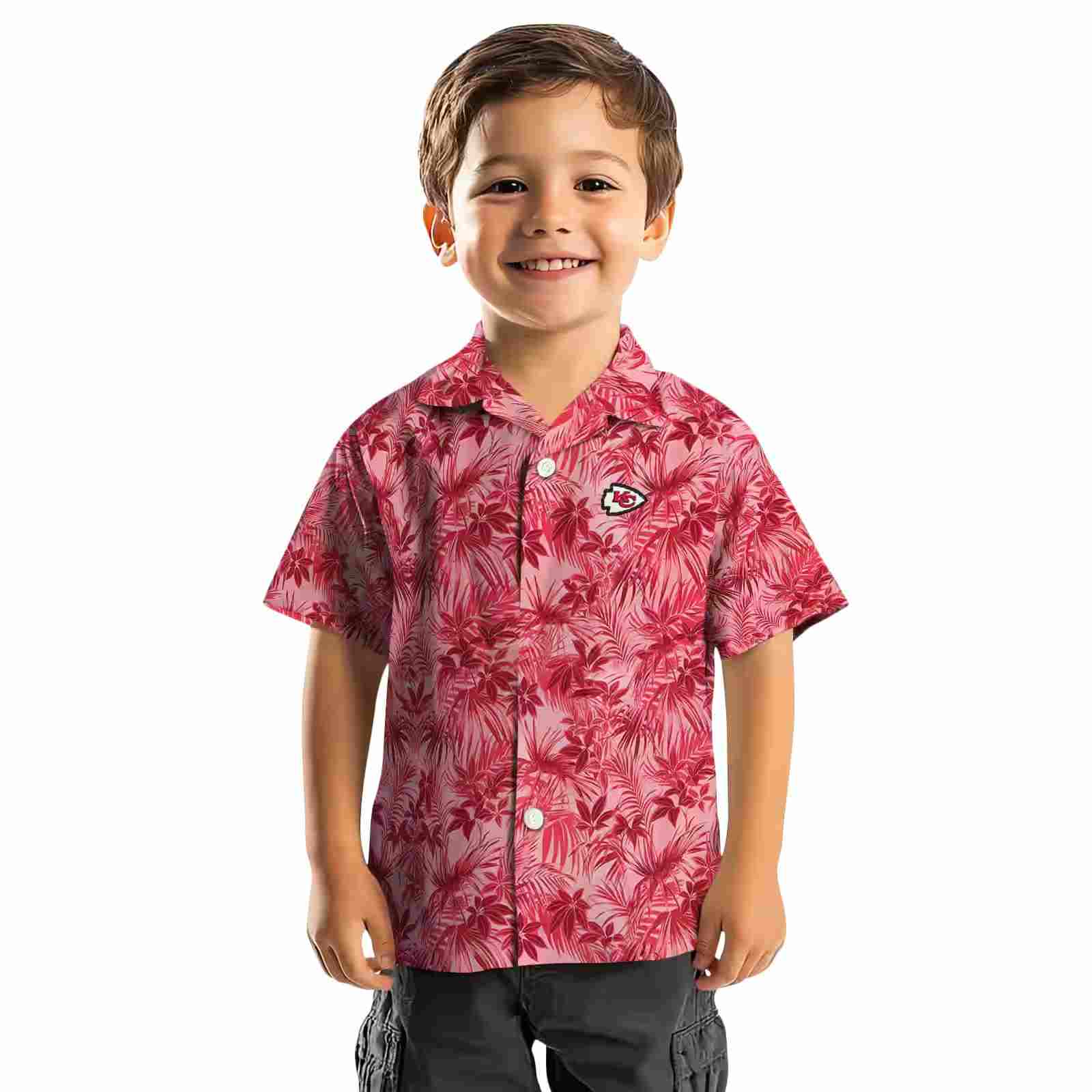 kansas city chiefs leafy pattern red hawaiian shirt top rated