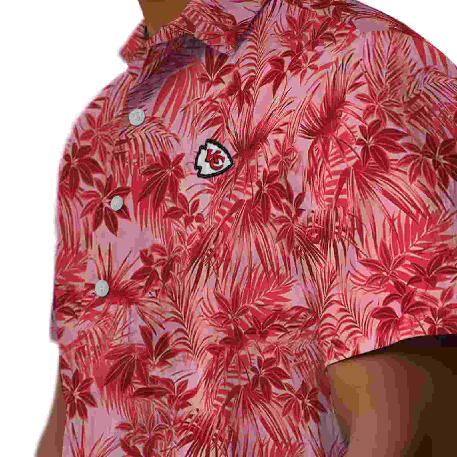 kansas city chiefs leafy pattern red hawaiian shirt trendy