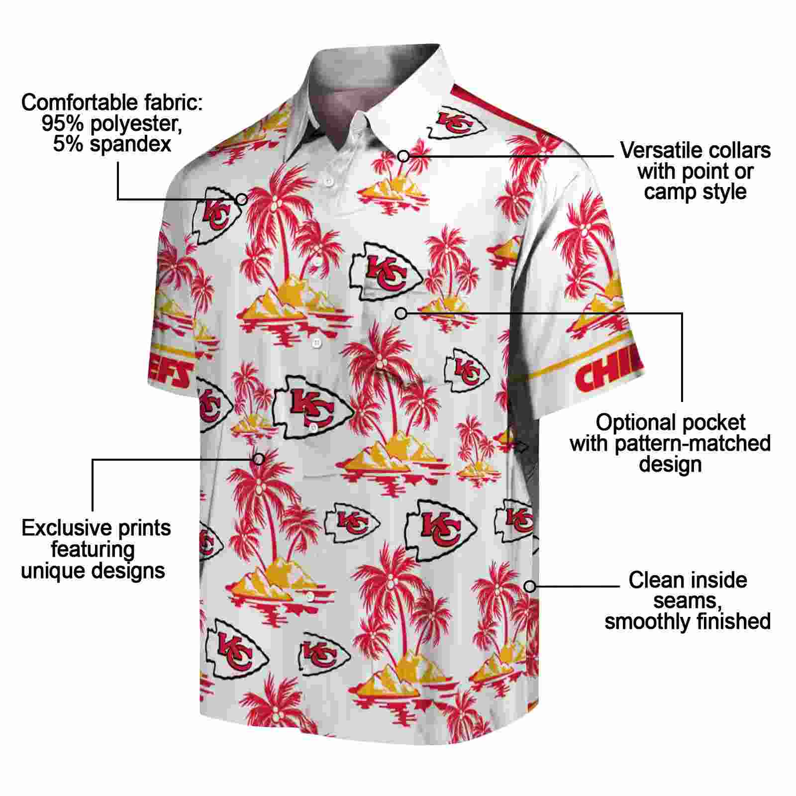 kansas city chiefs palm island print red white hawaiian shirt new arrival