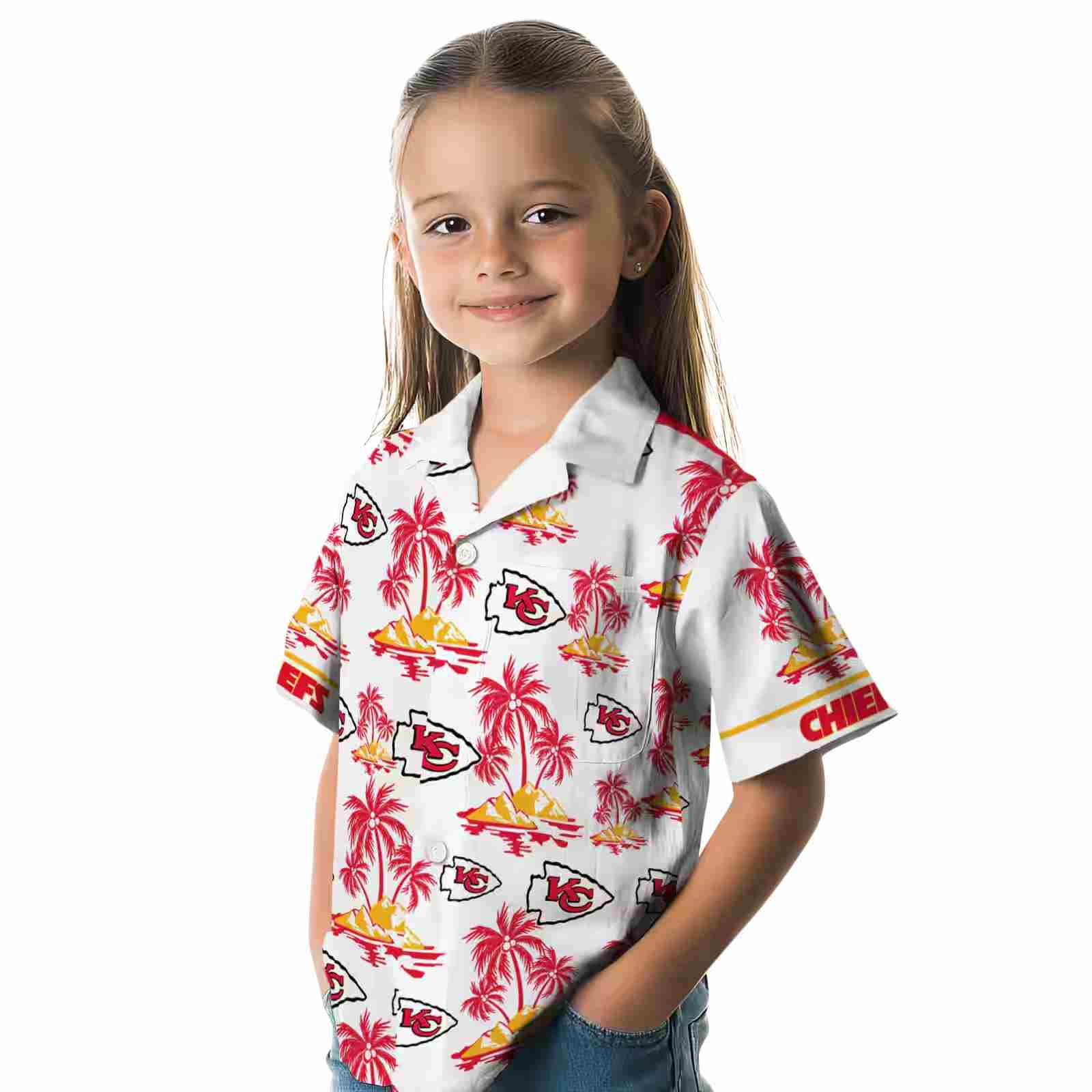 kansas city chiefs palm island print red white hawaiian shirt premium grade