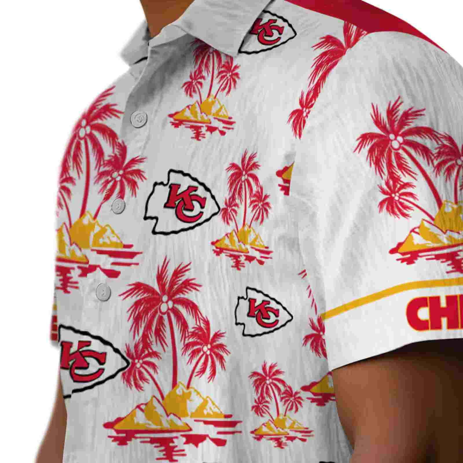 kansas city chiefs palm island print red white hawaiian shirt trendy