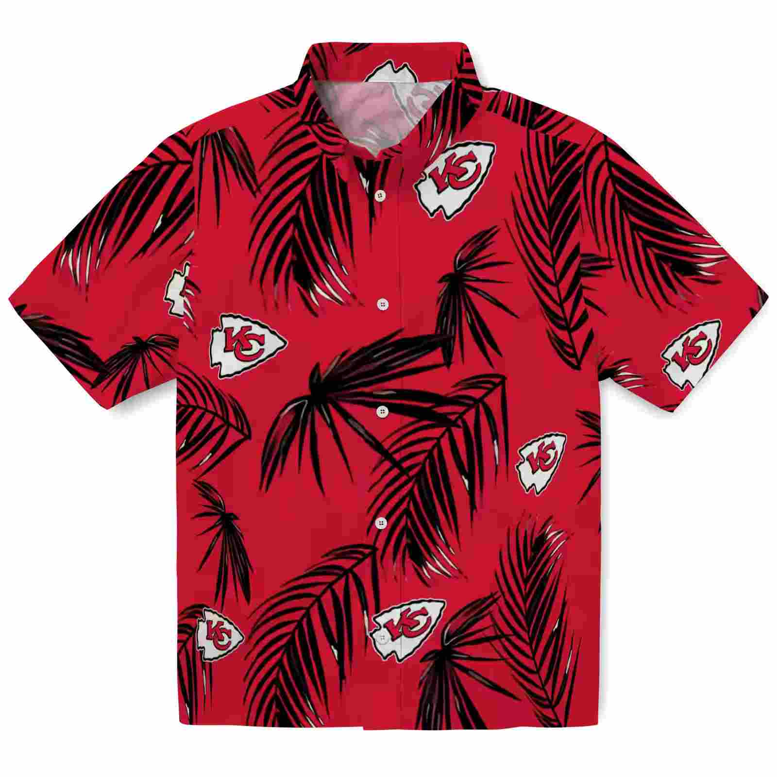 Kansas City Chiefs Palm Leaf Red Hawaiian Shirt