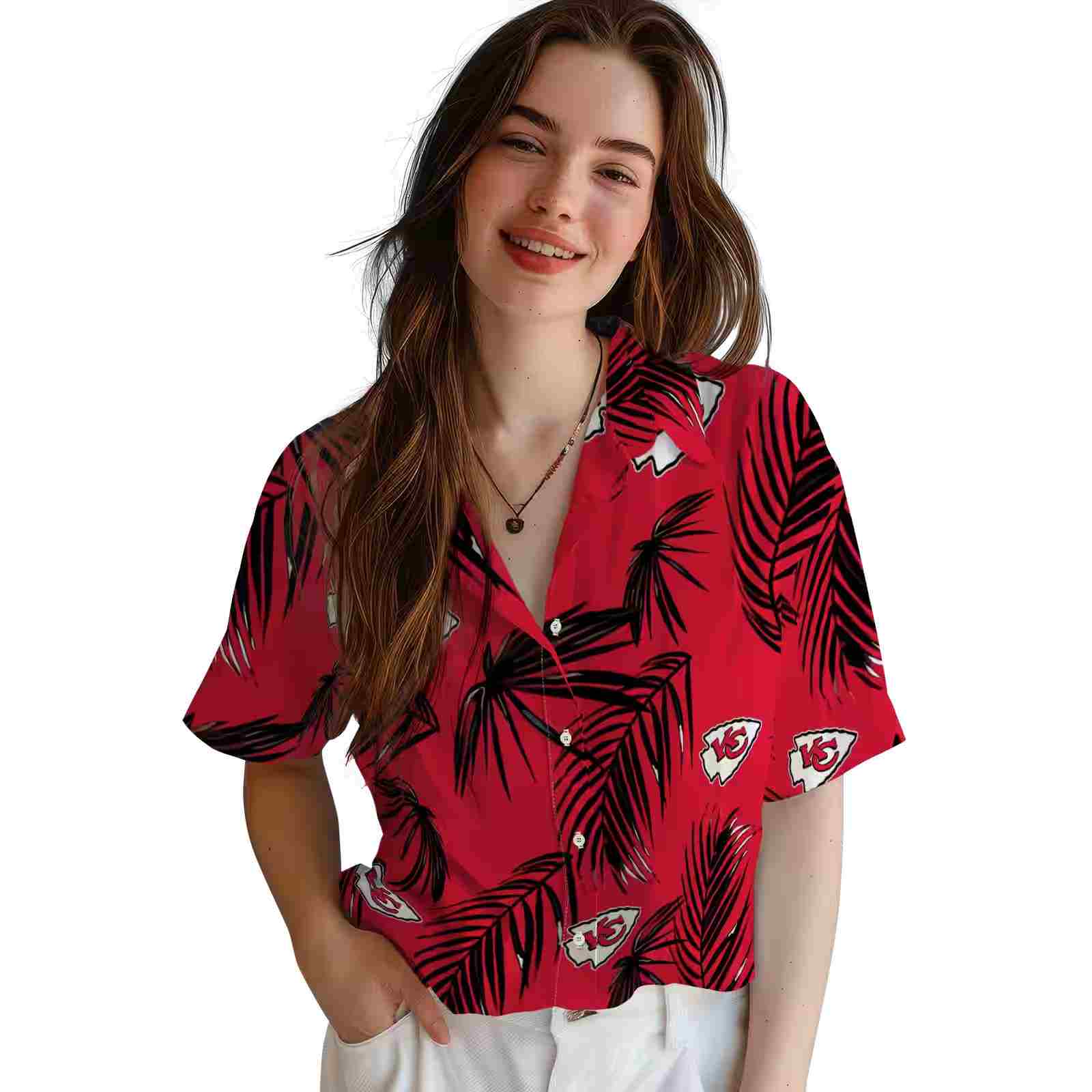 kansas city chiefs palm leaf red hawaiian shirt latest model