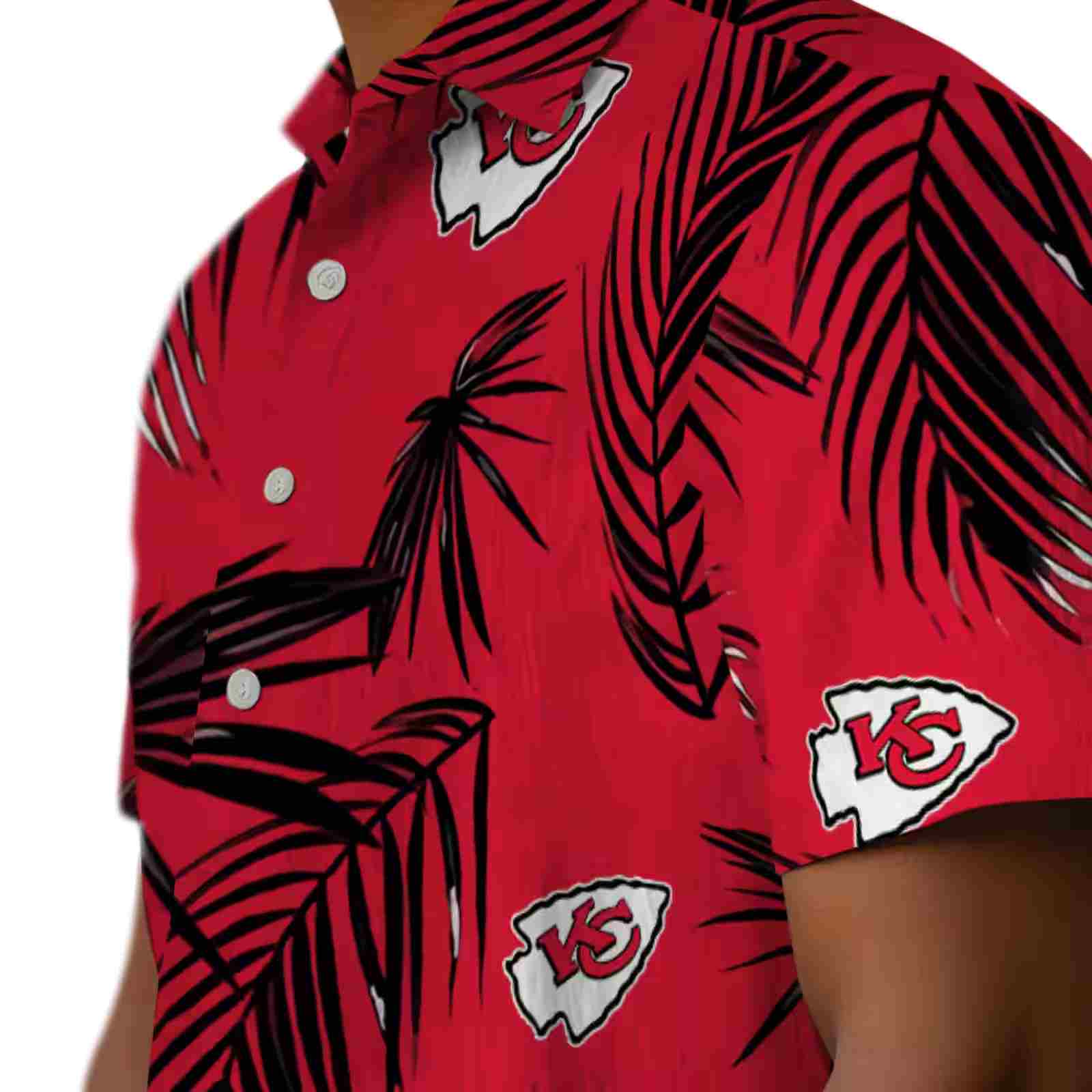 kansas city chiefs palm leaf red hawaiian shirt trendy