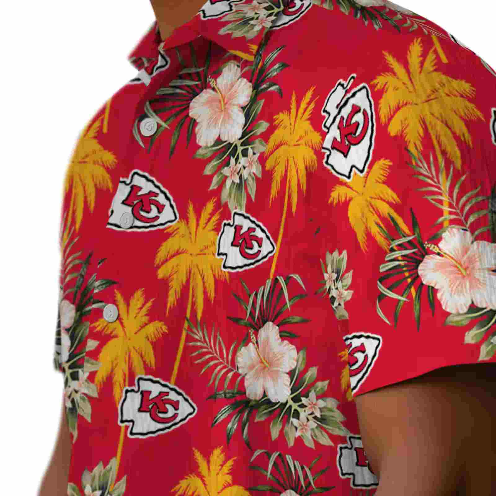 kansas city chiefs palm tree flower red hawaiian shirt trendy