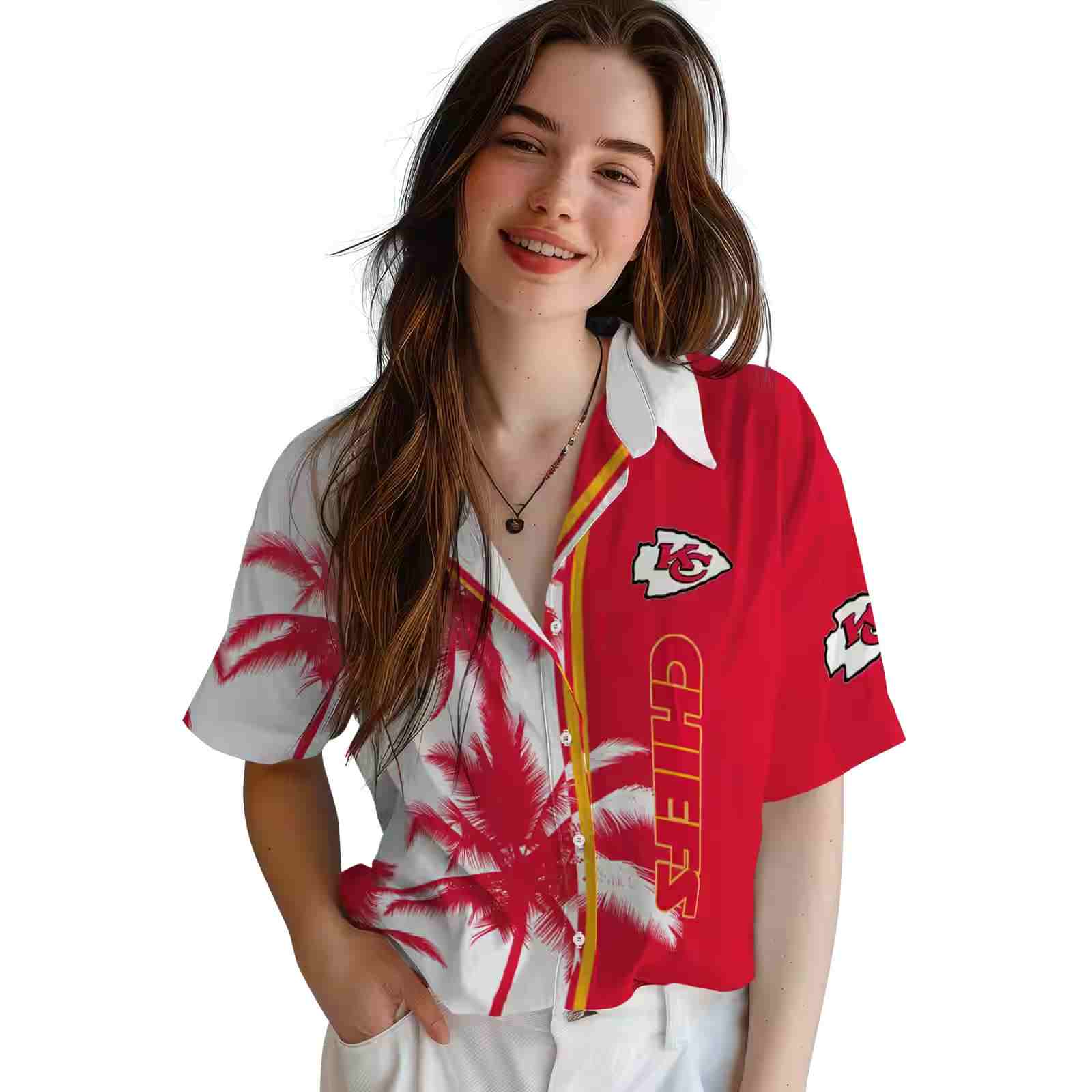 kansas city chiefs palm trees red white hawaiian shirt latest model