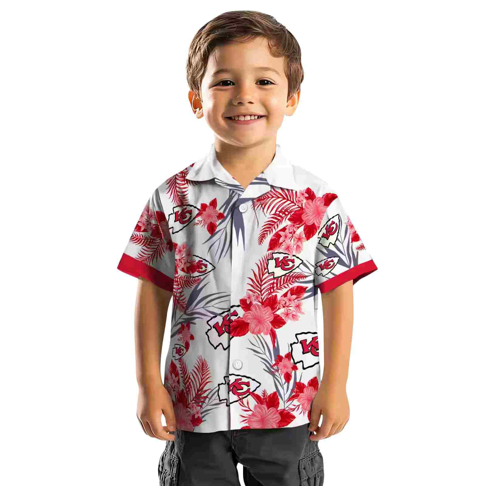 kansas city chiefs patriotic hibiscus design red white hawaiian shirt top rated