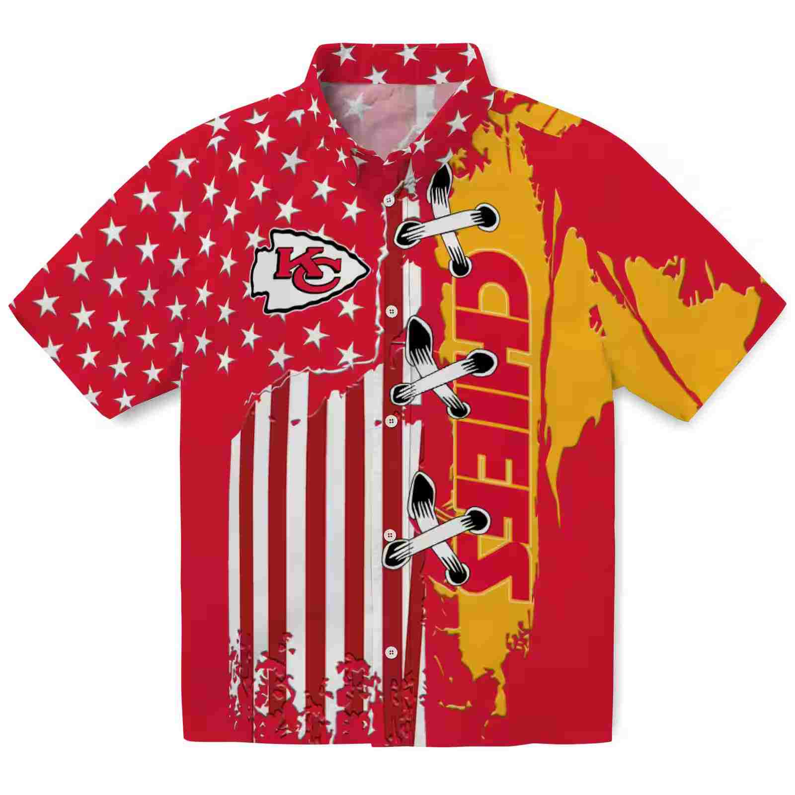 Kansas City Chiefs Stitched Flag Red Hawaiian Shirt