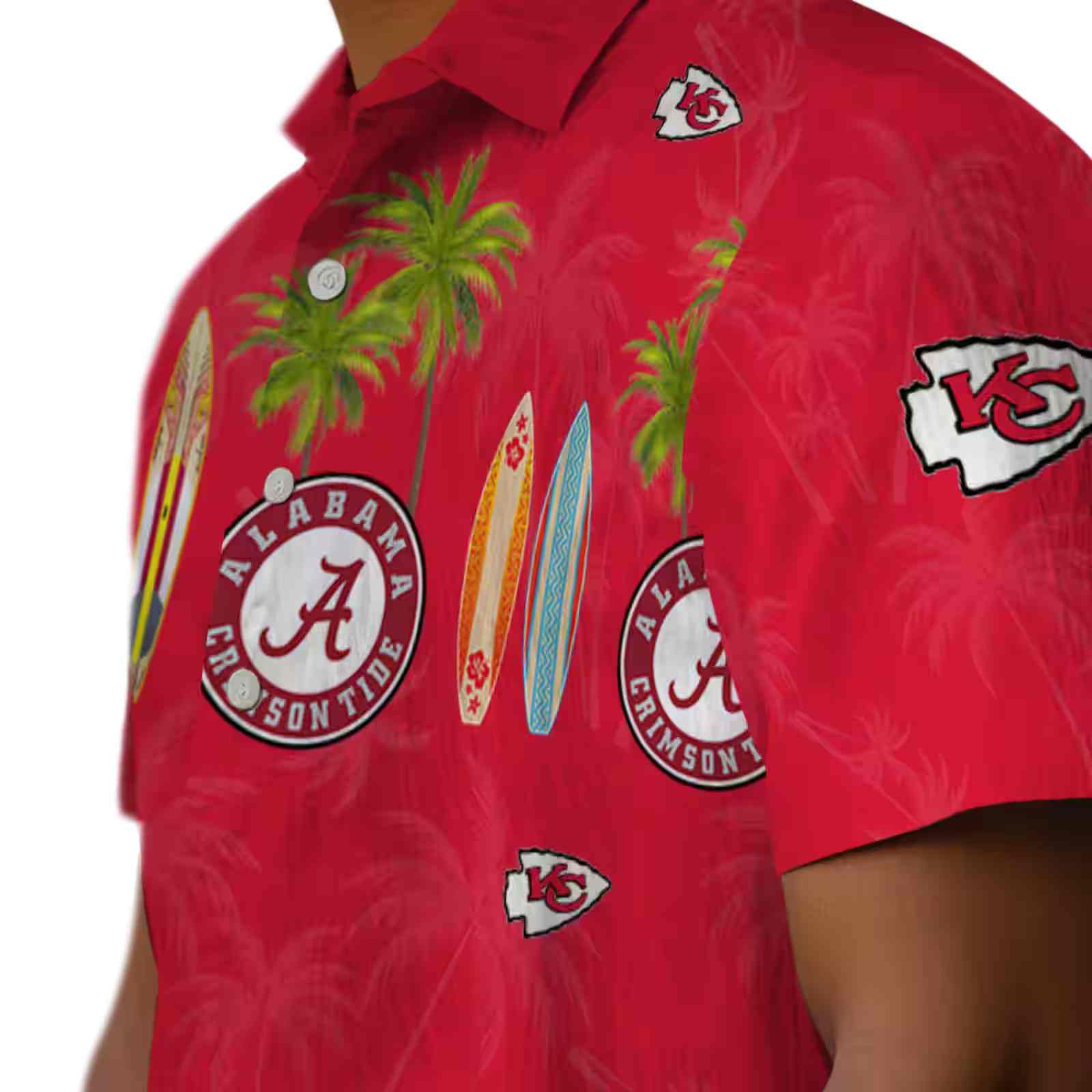 kansas city chiefs surfboard palm red hawaiian shirt trendy