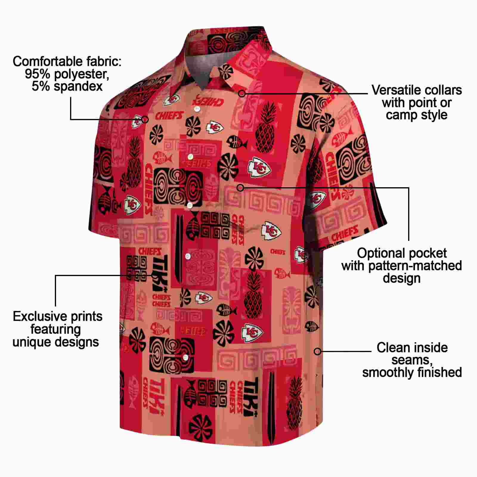 kansas city chiefs tribal symbols red hawaiian shirt new arrival