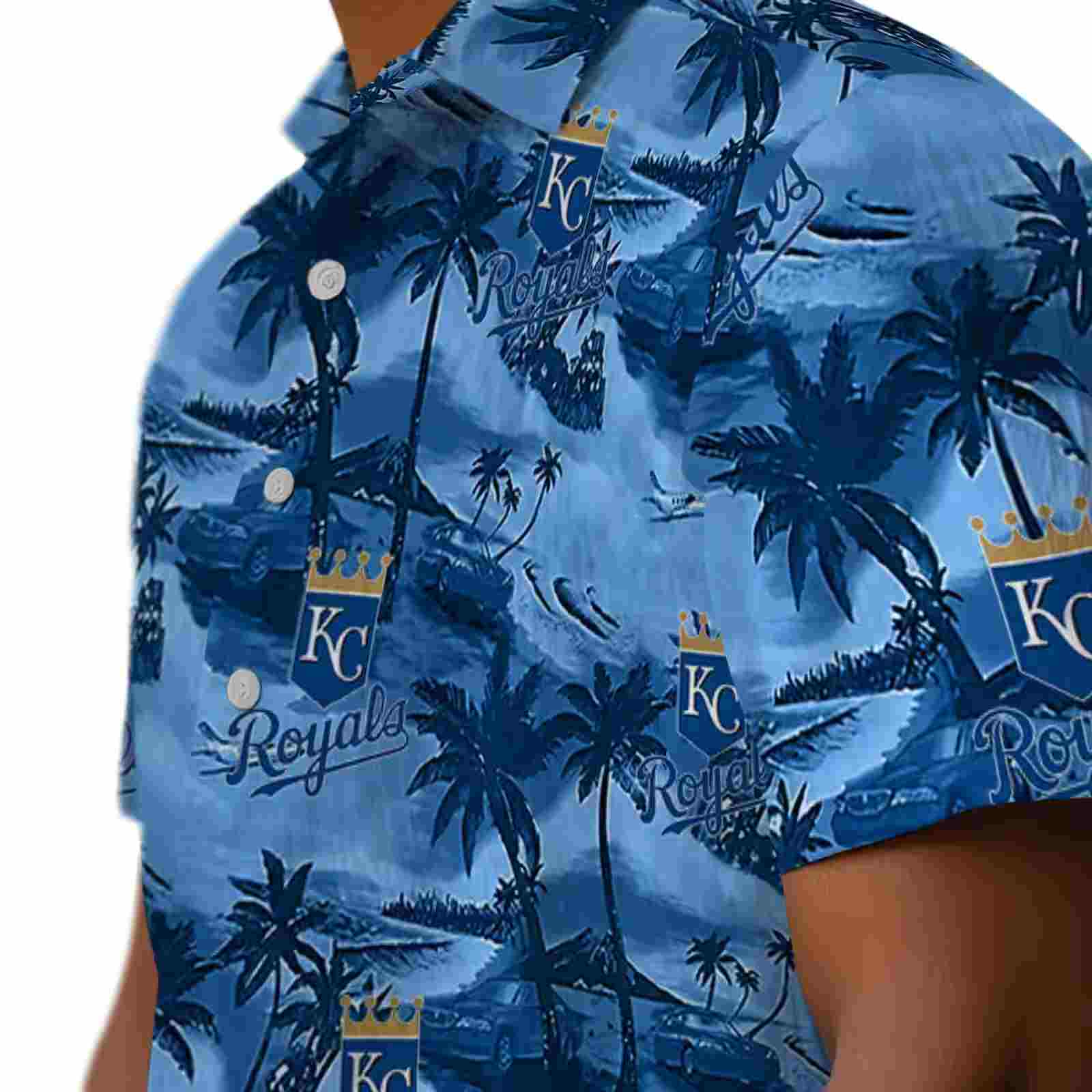 kansas city royals coastal palms royal blue hawaiian shirt trendy