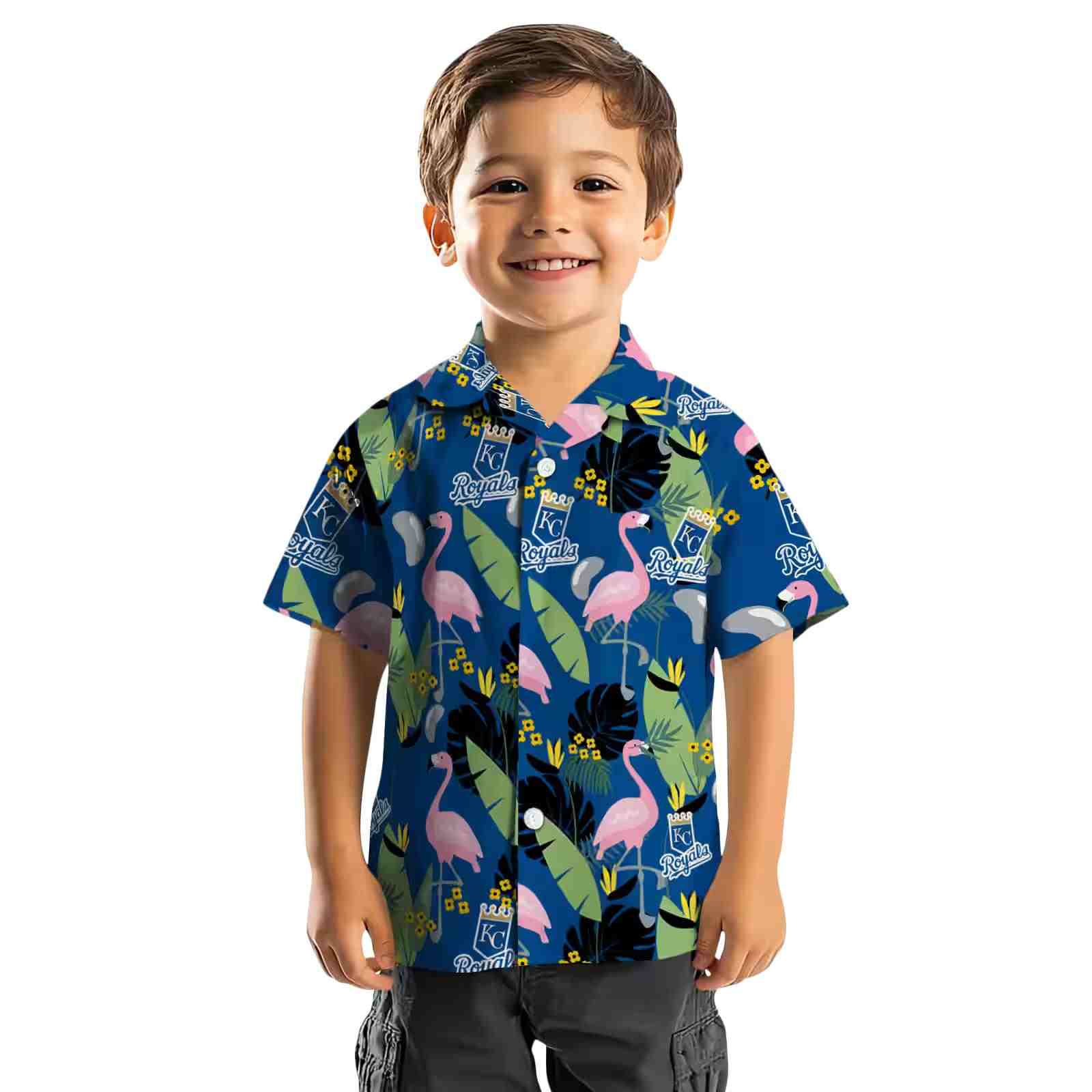 kansas city royals flamingo leaves royal blue hawaiian shirt top rated