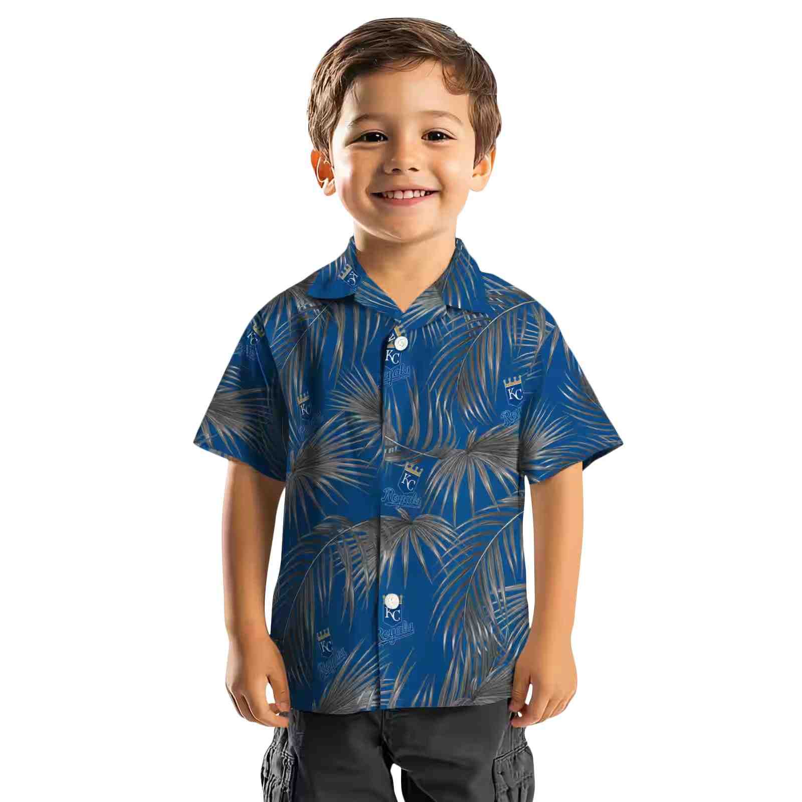 kansas city royals leafy palms royal blue hawaiian shirt top rated