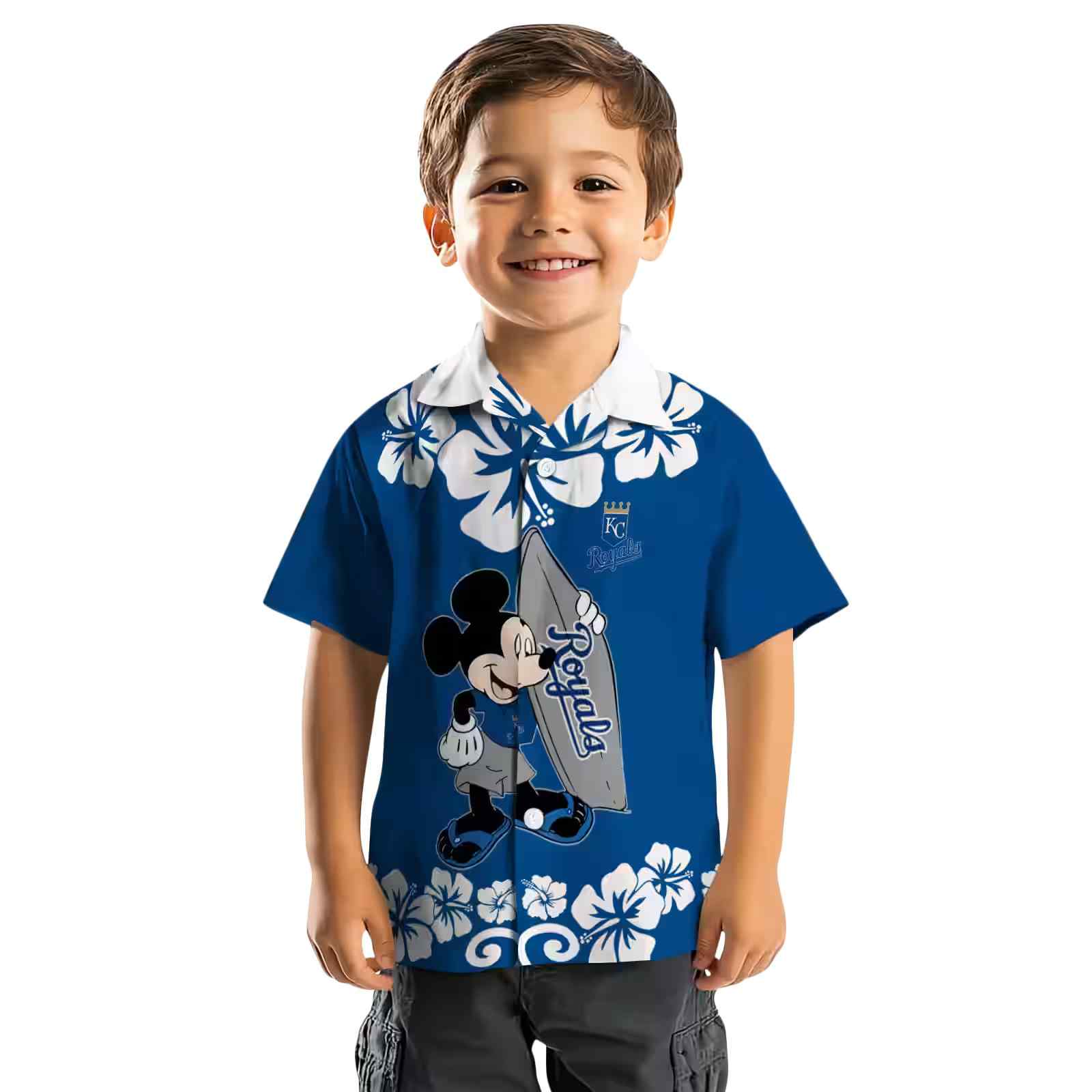 kansas city royals surfing mickey royal blue hawaiian shirt top rated