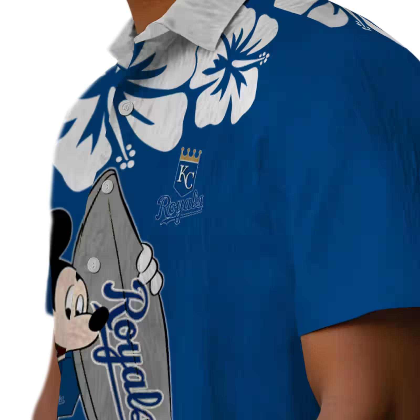 kansas city royals surfing mickey royal blue hawaiian shirt trendy